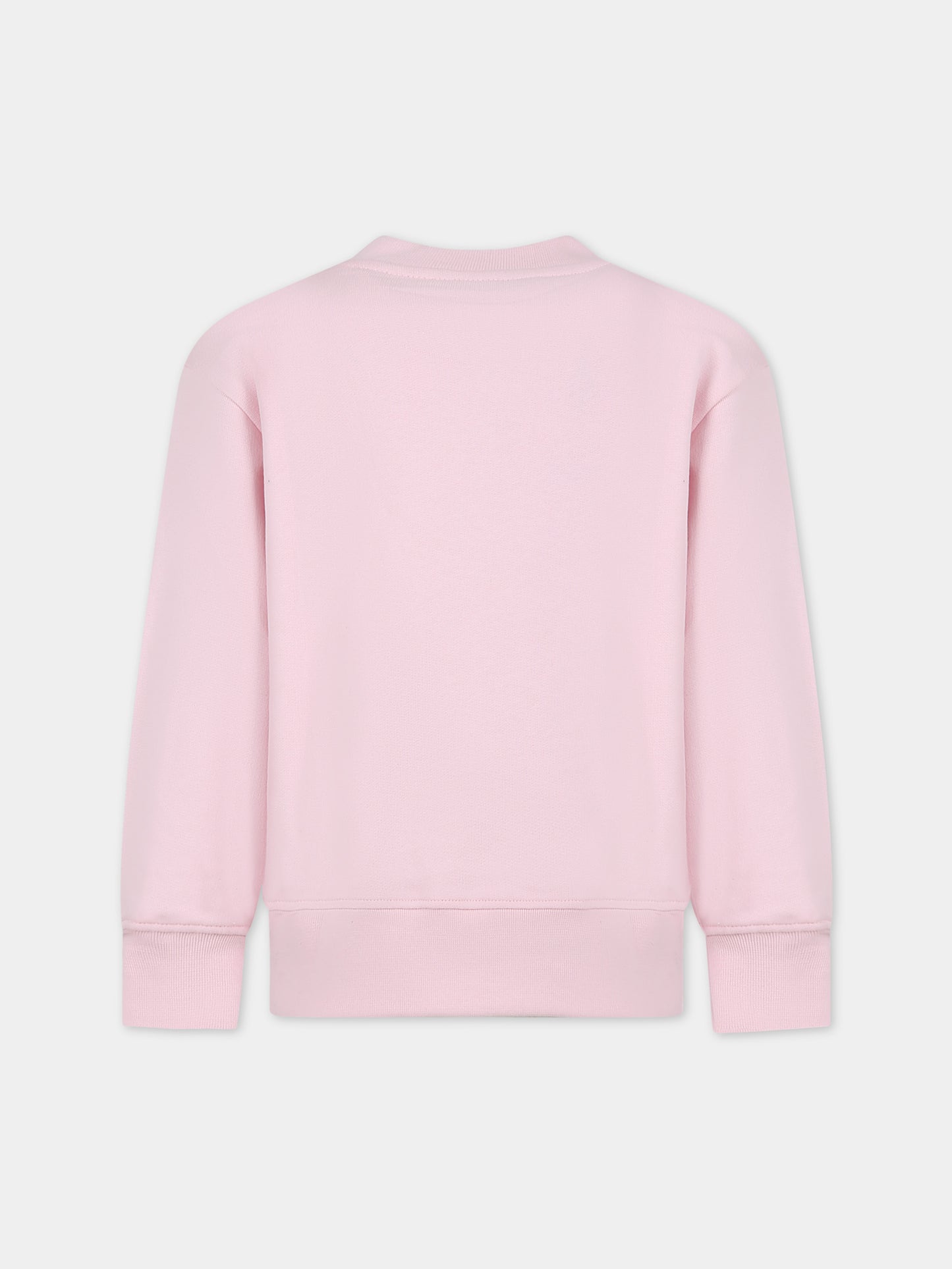 Felpa rosa per bambina con logo,Msgm Kids,S4MSJUSW022 709