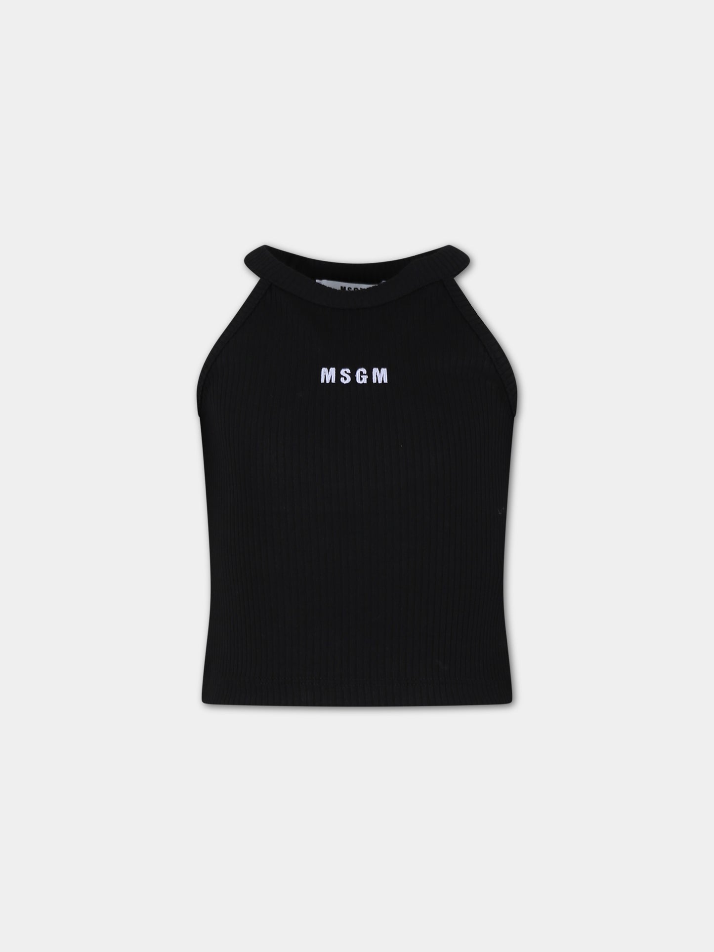 Canotta nera per bambina con logo,Msgm Kids,S4MSJGTA177 110