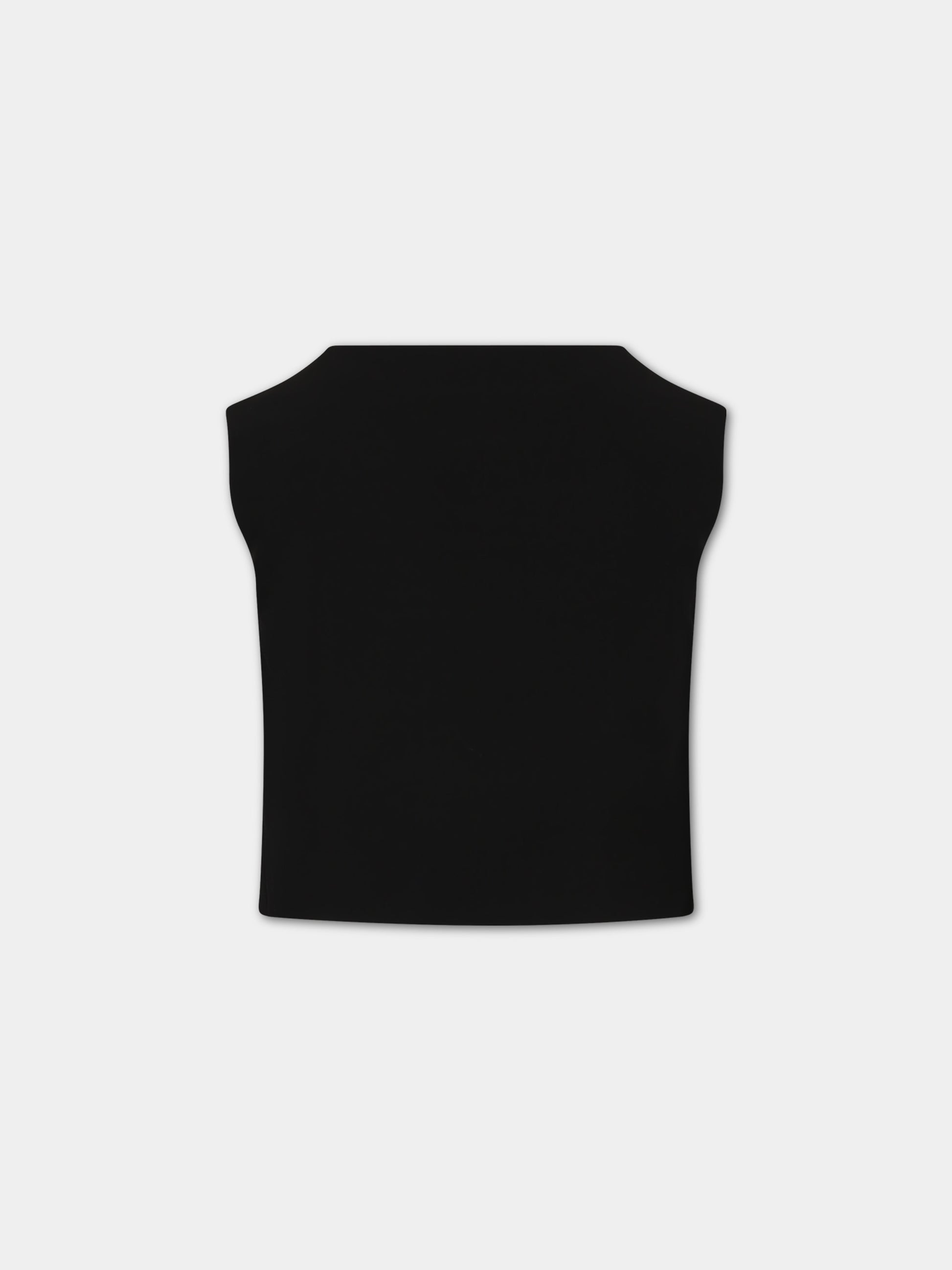 Panciotto nero per bambina con logo,Msgm Kids,S4MSJGVE157 110