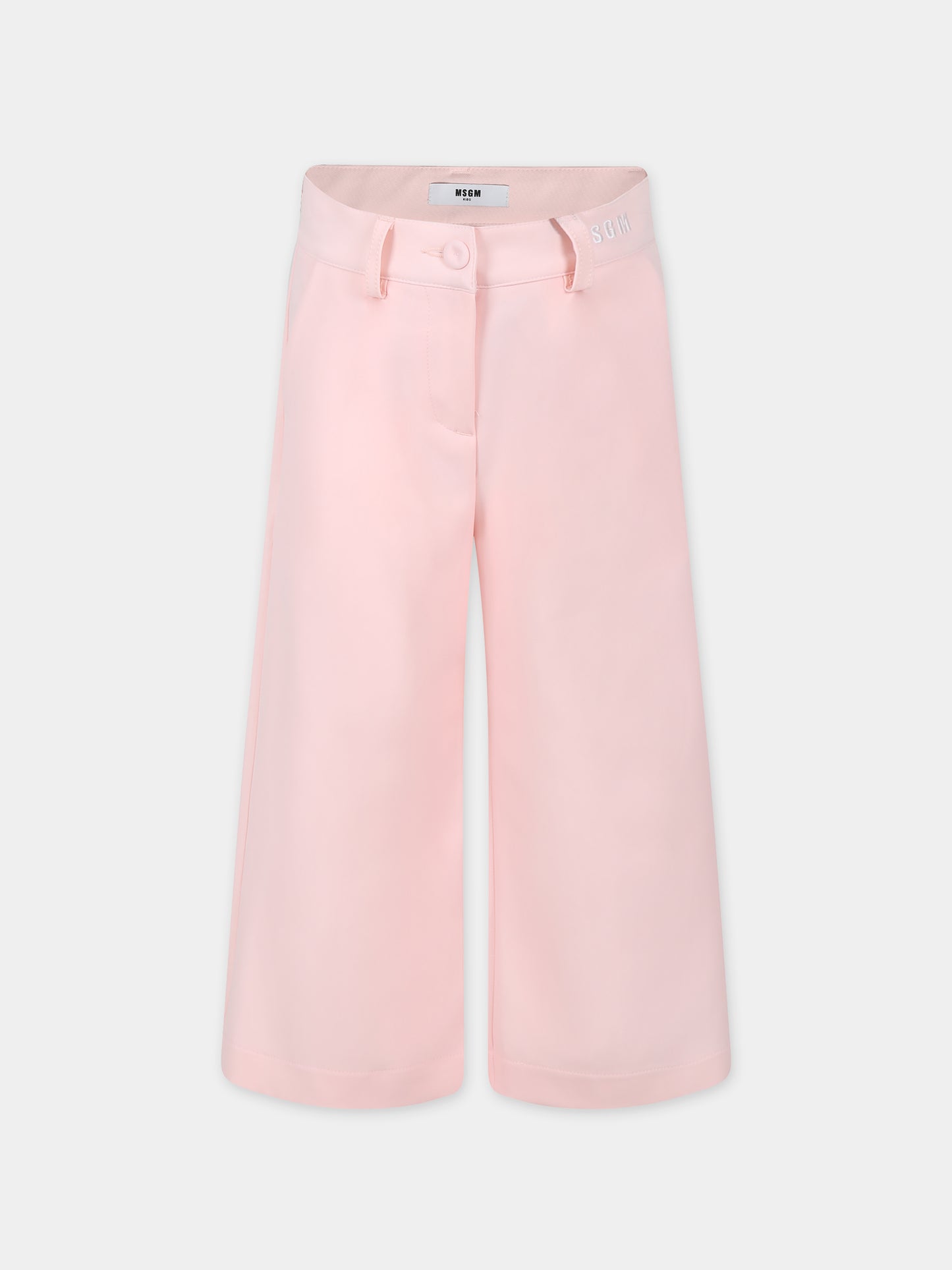 Pantaloni rosa per bambina con logo,Msgm Kids,S4MSJGPA090 049