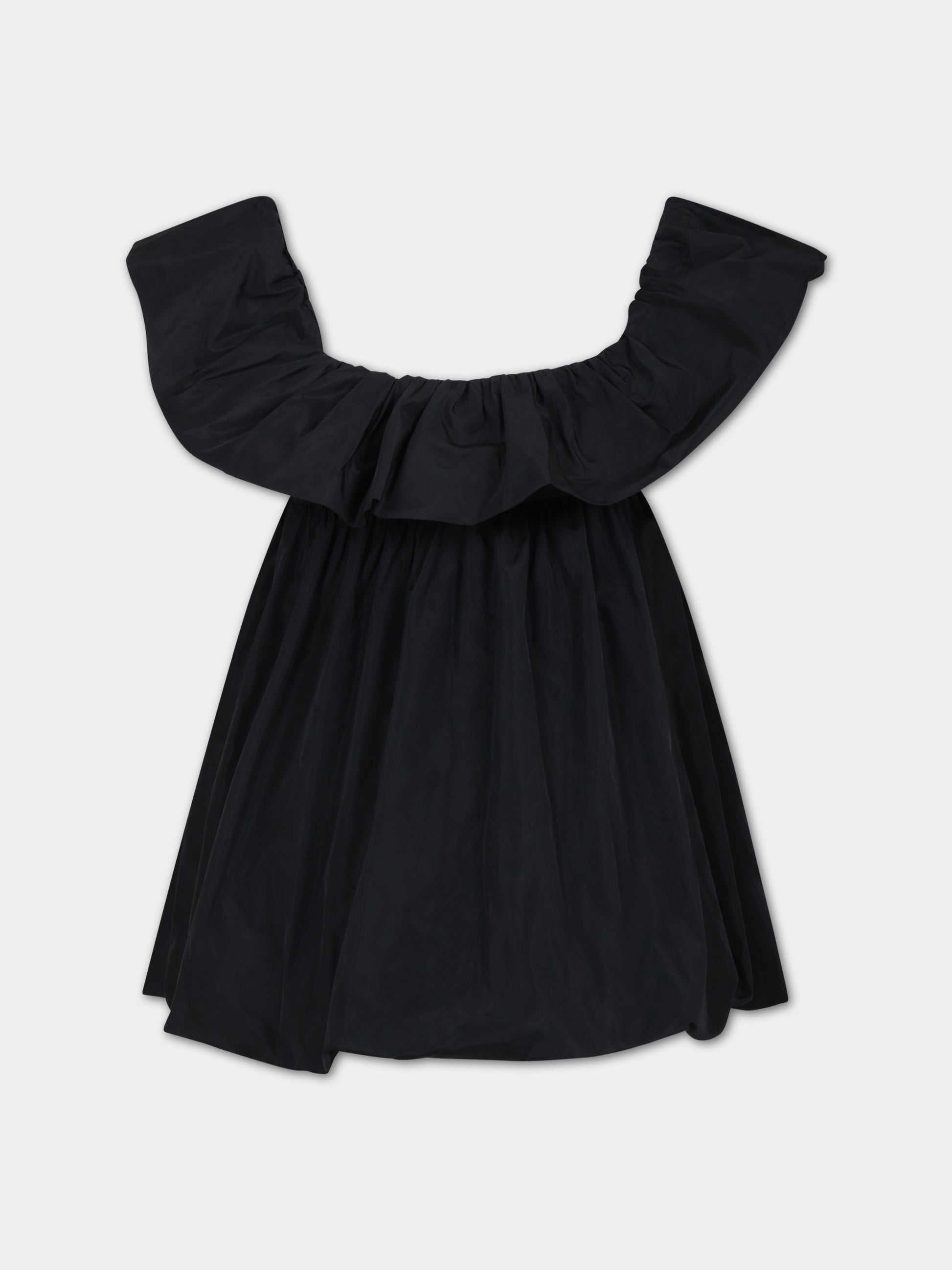 Vestito nero per bambina con rouches,Msgm Kids,S4MSJGDR146 110