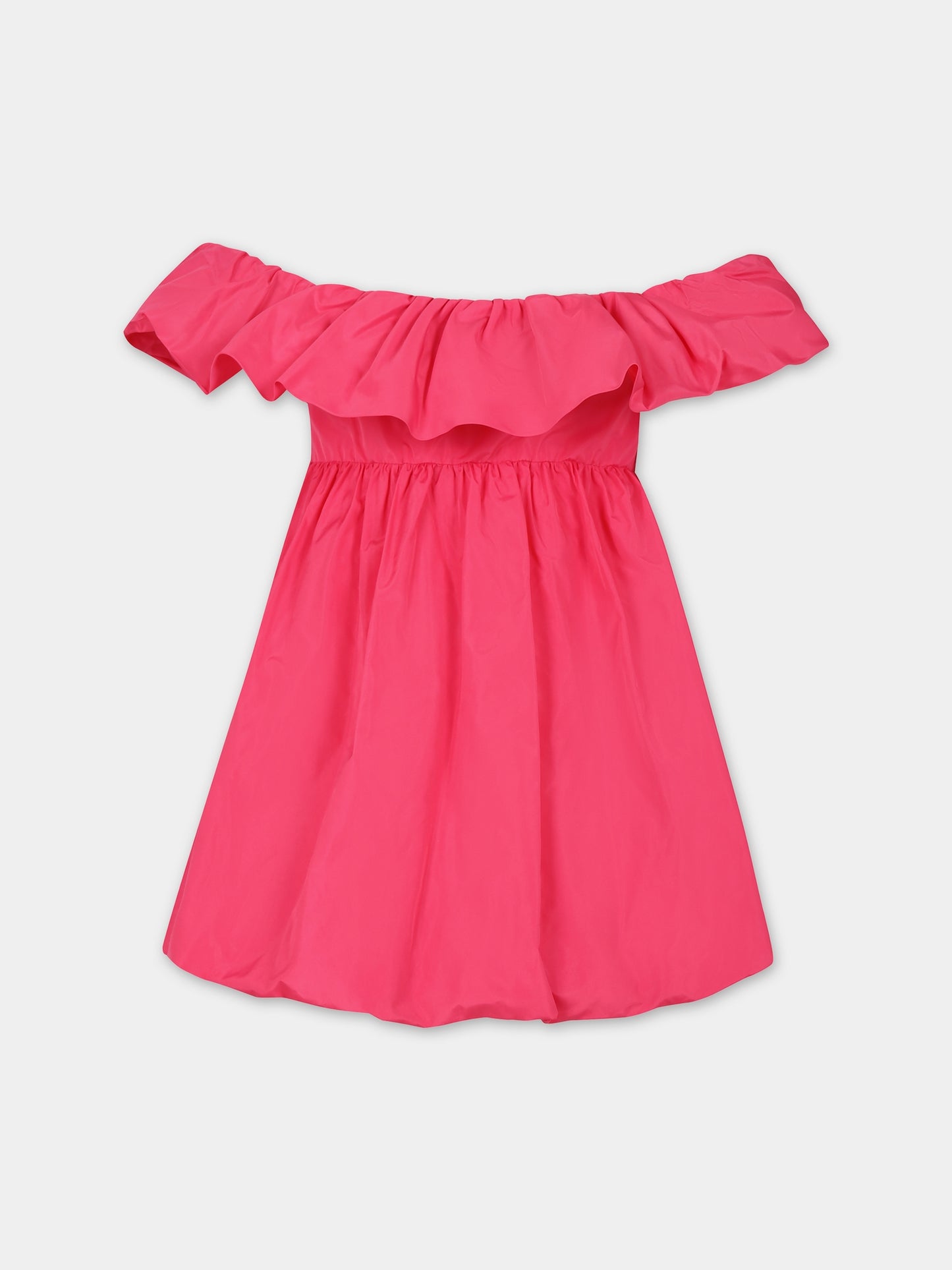 Vestito fucsia per bambina con rouches,Msgm Kids,S4MSJGDR146 044