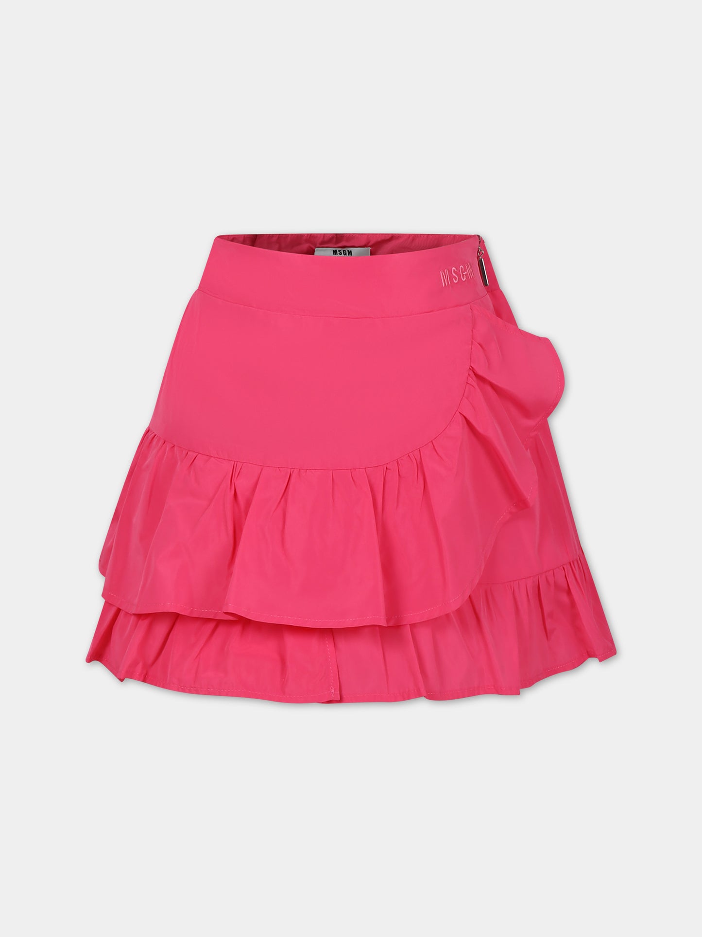 Gonna fucsia per bambina con logo,Msgm Kids,S4MSJGSK141 044