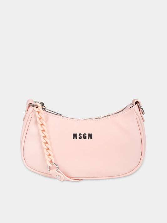 Borsa rosa per bambina con logo,Msgm Kids,S4MSJGBA054 709