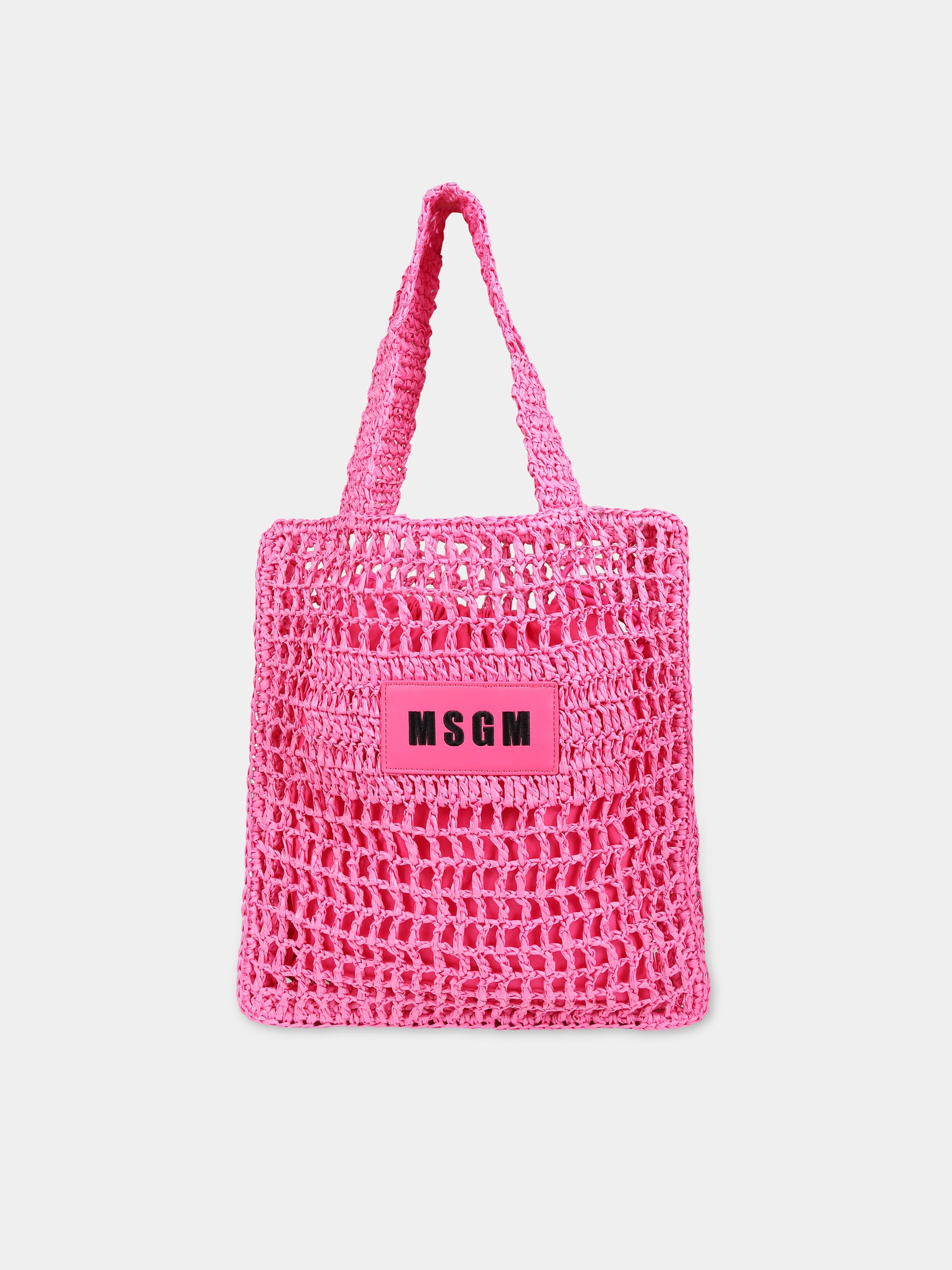 Borsa fucsia per bambina con logo,Msgm Kids,S4MSJGBA059 044