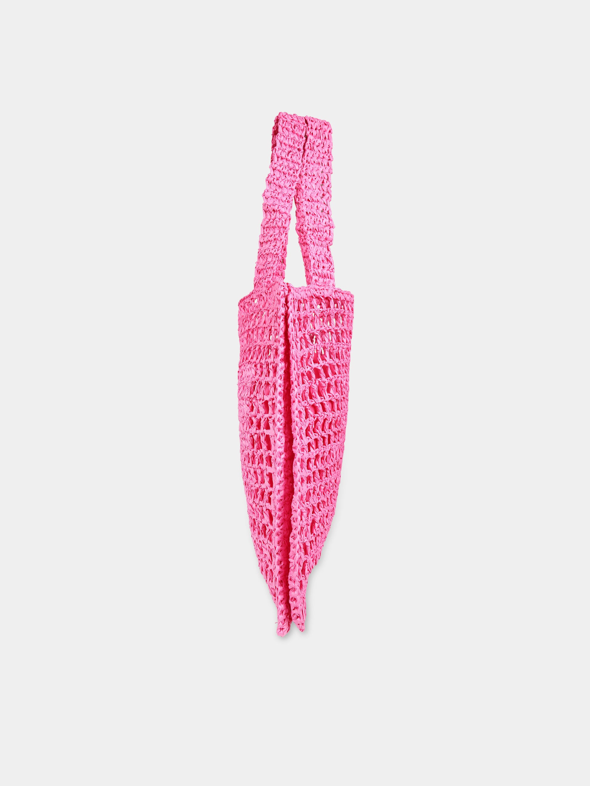 Borsa fucsia per bambina con logo,Msgm Kids,S4MSJGBA059 044