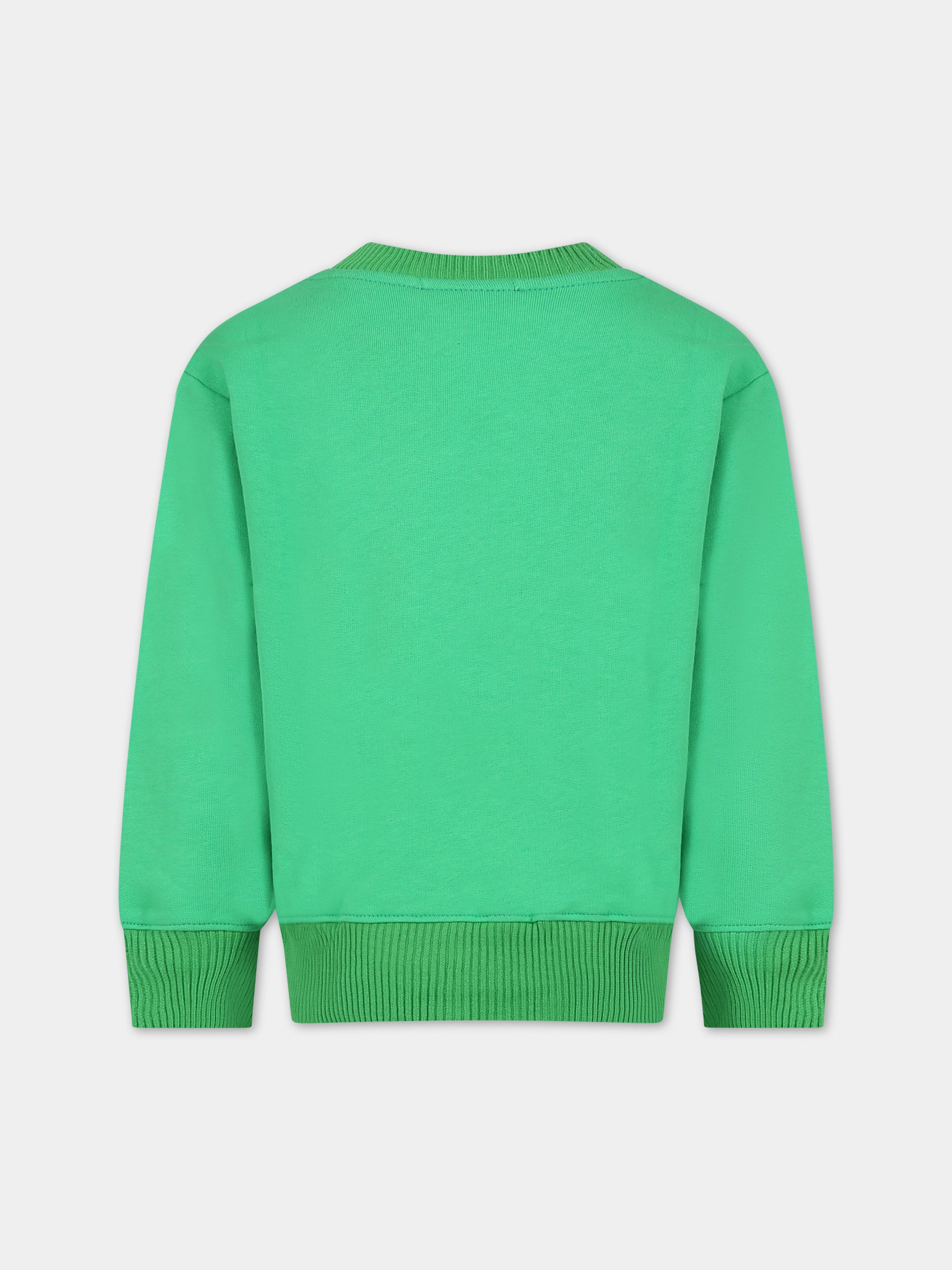 Felpa verde per bambino con logo,Msgm Kids,S4MSJBSW276 080