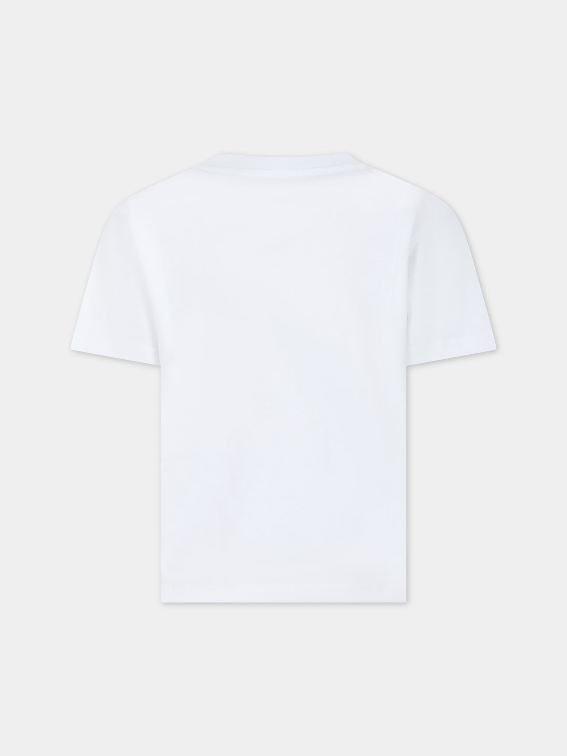 T-shirt bianca per bambino con logo,Msgm Kids,S4MSJBTH204 001