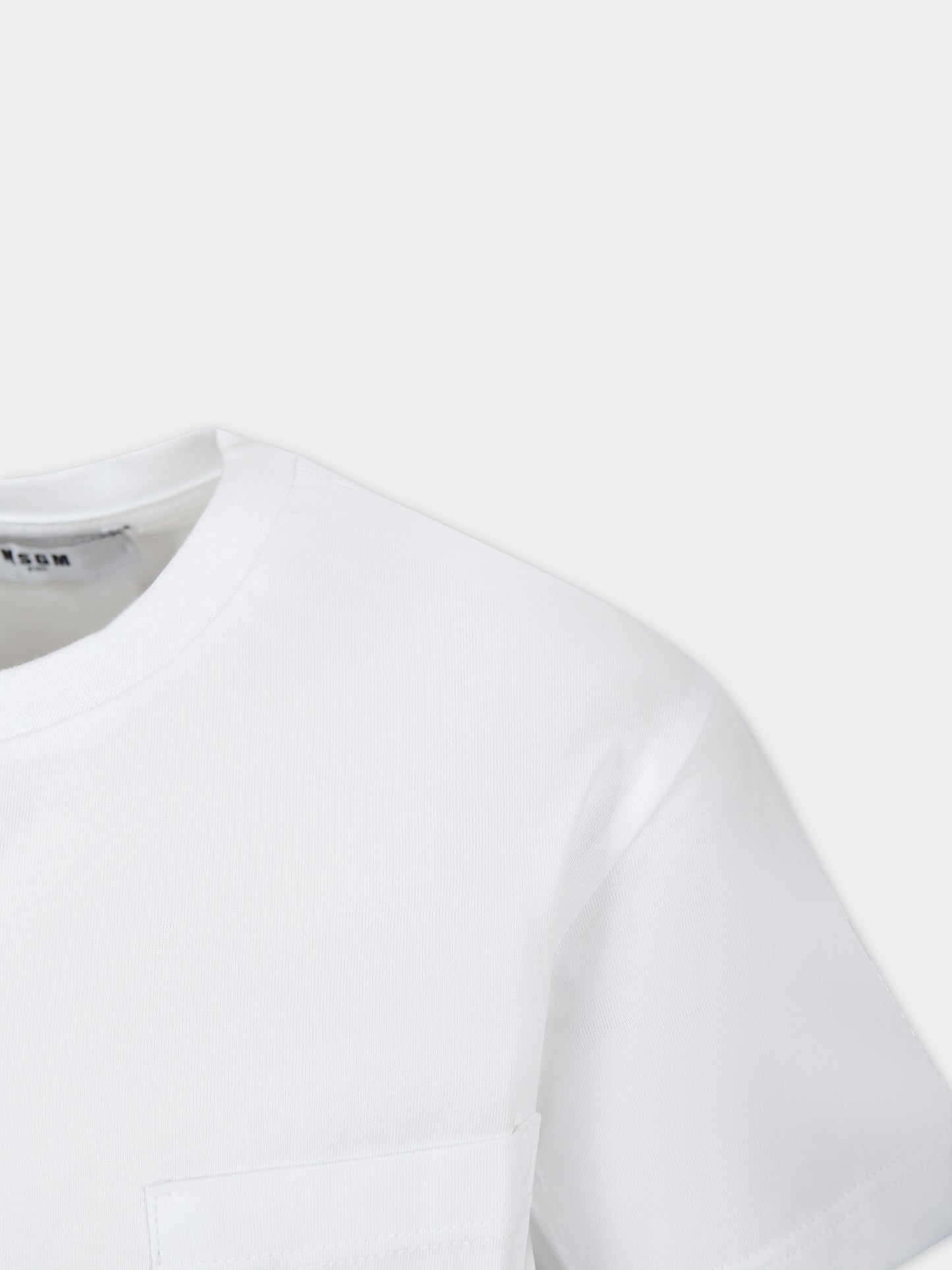 T-shirt bianca per bambino con logo,Msgm Kids,S4MSJBTH204 001
