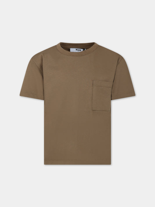 T-shirt verde per bambino con logo,Msgm Kids,S4MSJBTH204 225