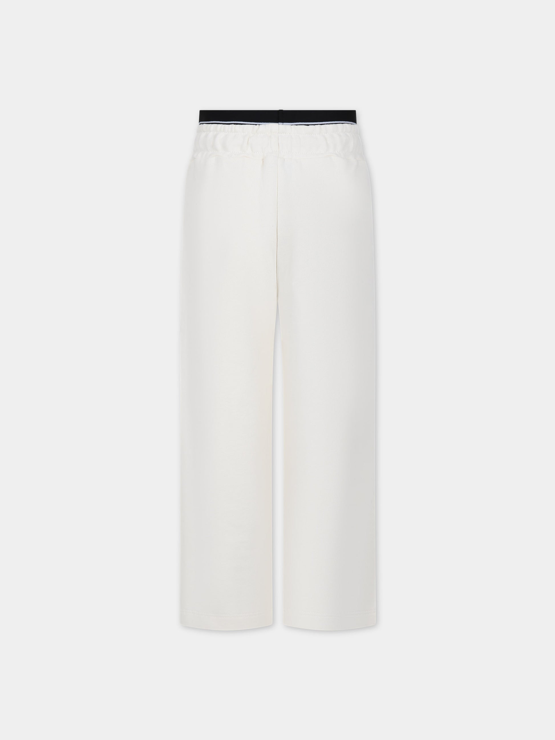 Pantaloni avorio per bambini con logo,Msgm Kids,S4MSJGFP028 013