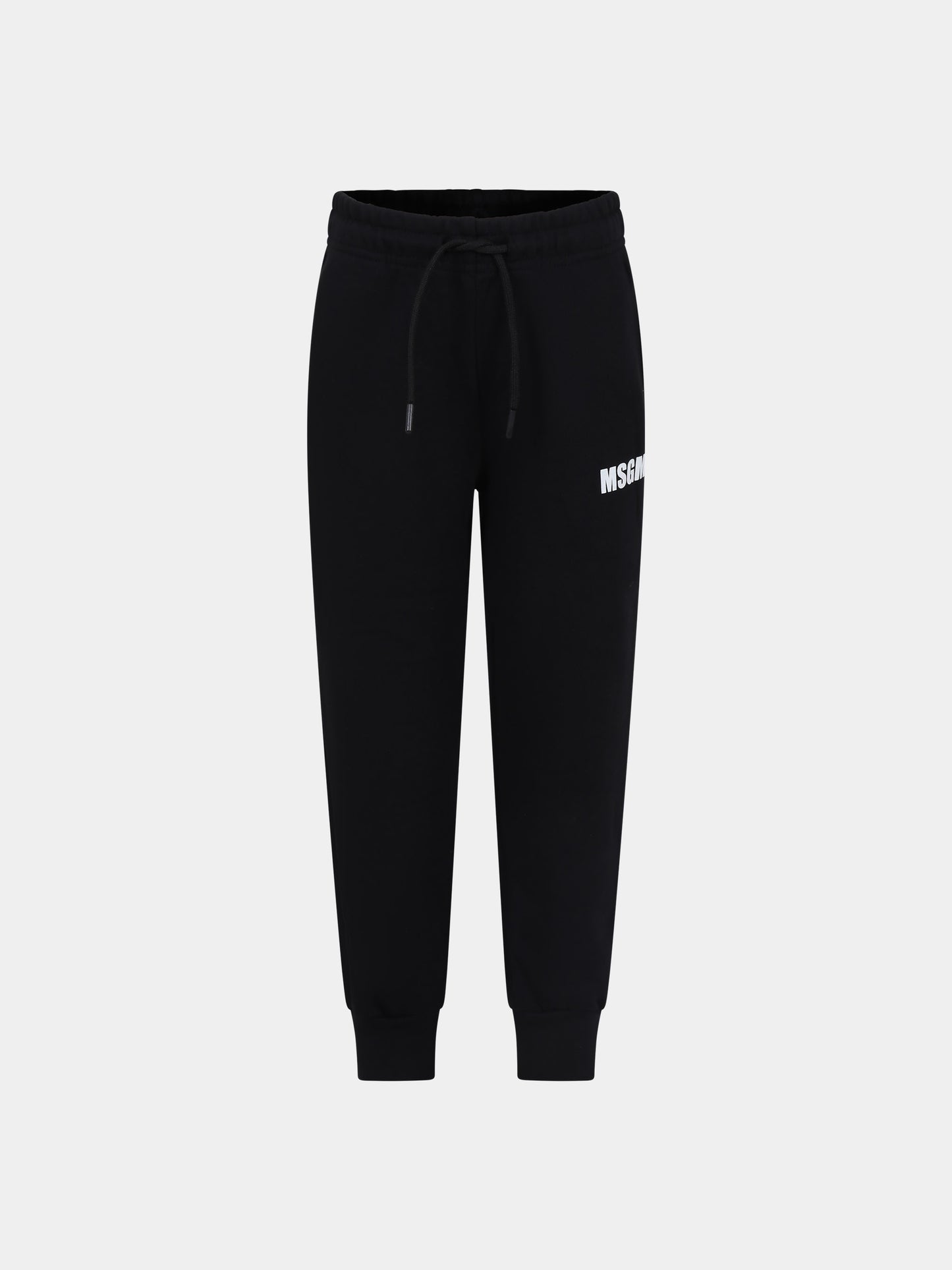 Pantaloni neri per bambini con logo,Msgm Kids,S4MSJUFP130 110