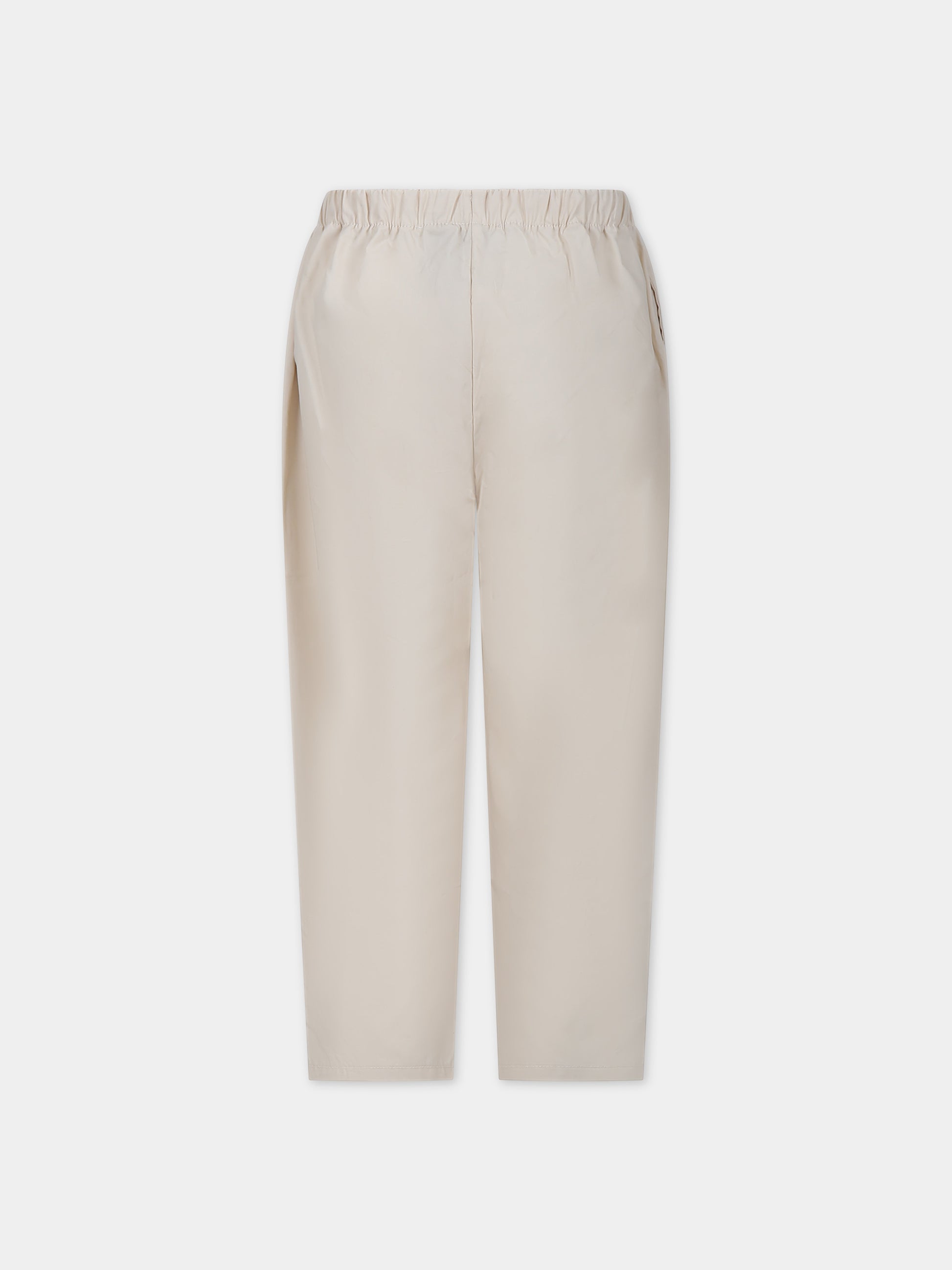 Pantaloni avorio per bambino con logo,Msgm Kids,S4MSJBPA261 013