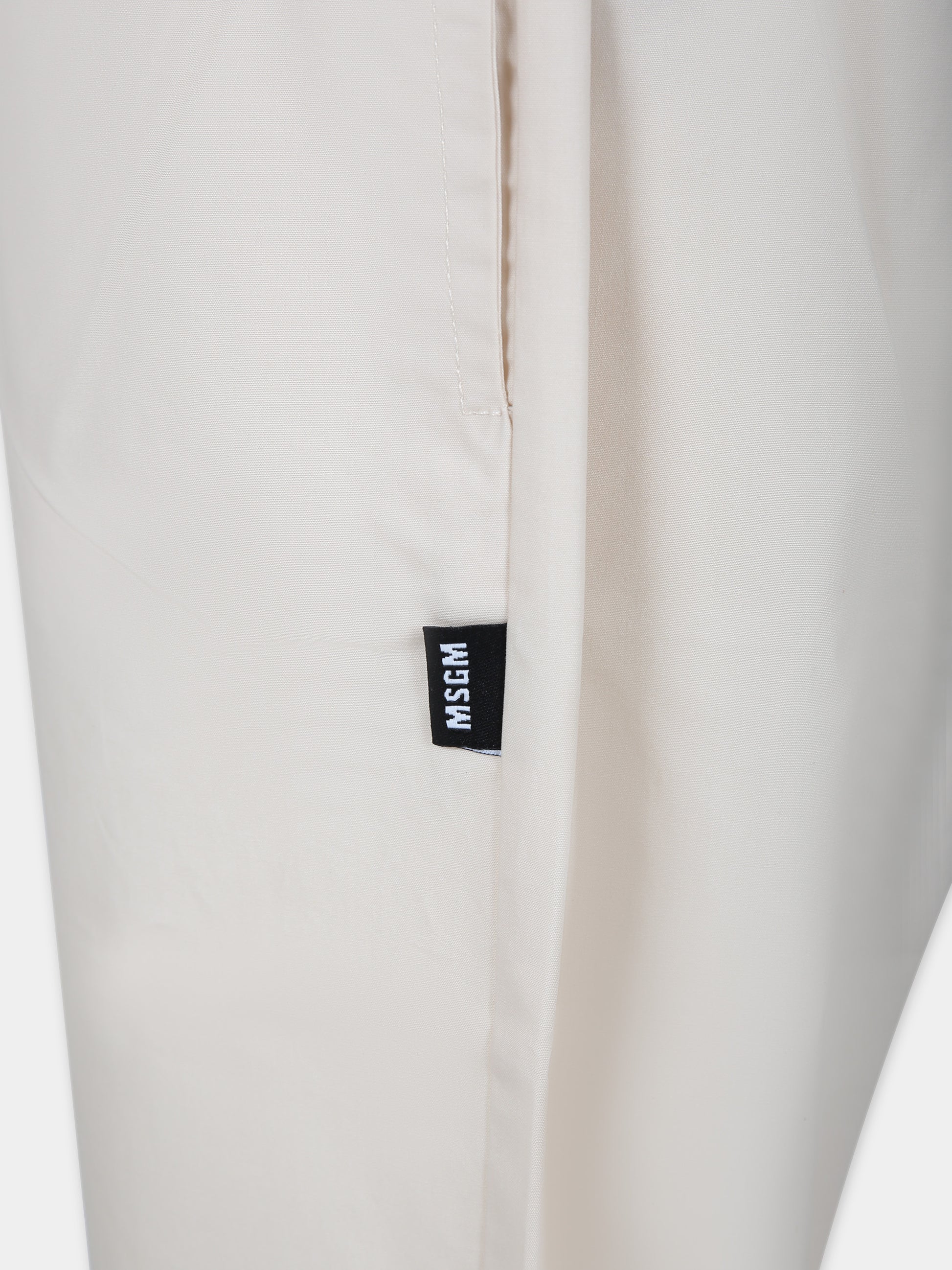 Pantaloni avorio per bambino con logo,Msgm Kids,S4MSJBPA261 013