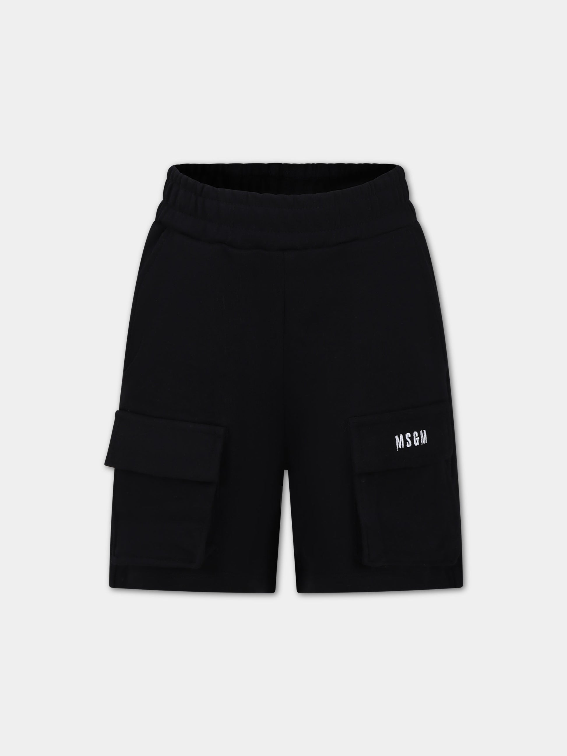 Shorts neri per bambino con logo,Msgm Kids,S4MSJUBE002 110
