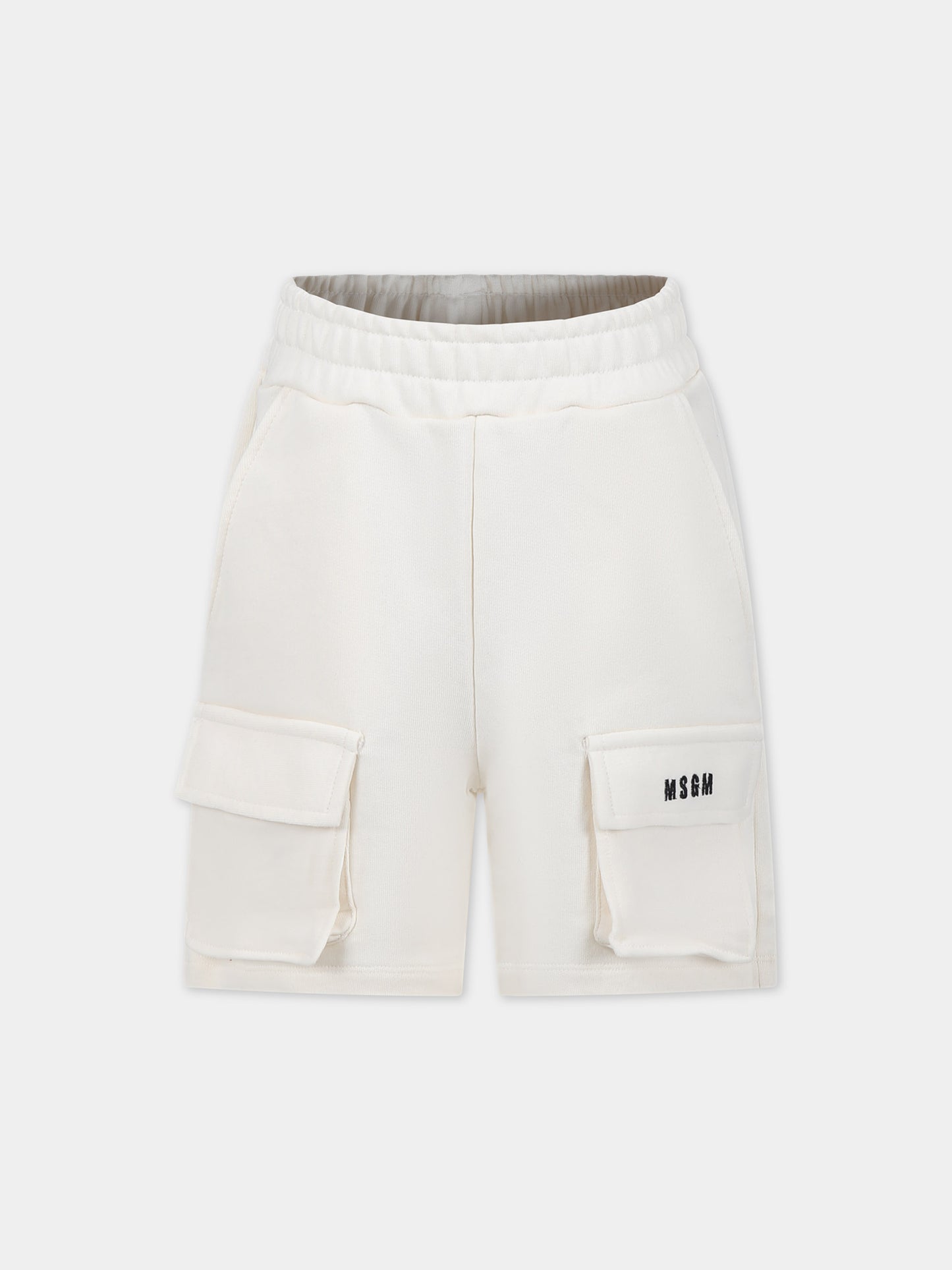 Shorts avorio per bambino con logo,Msgm Kids,S4MSJUBE002 013