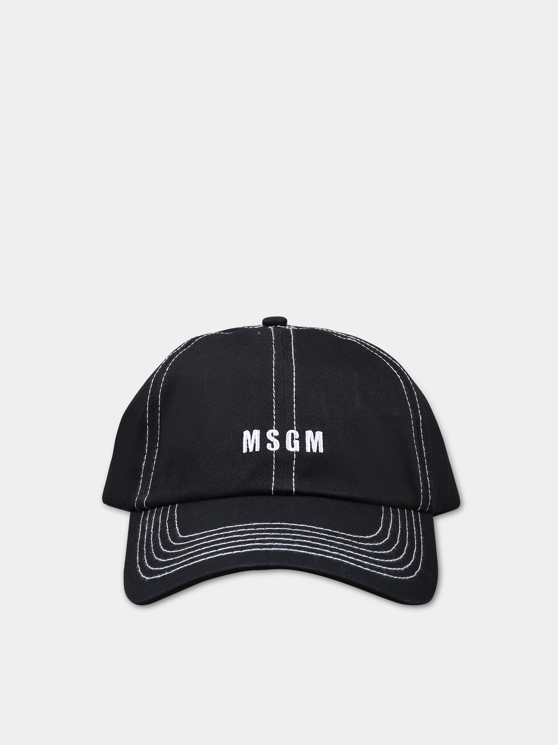 Cappello nero con visiera per bambino,Msgm Kids,S4MSJUBC042 110