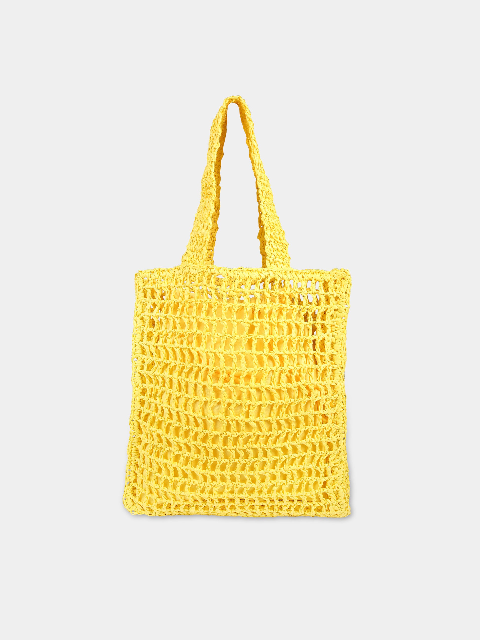 Borsa gialla per bambina con logo,Msgm Kids,S4MSJGBA059 020