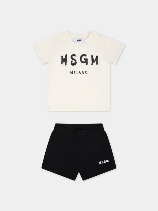 Completo multicolor per neonata con logo,Msgm Kids,S4MSNBTR320 013/05