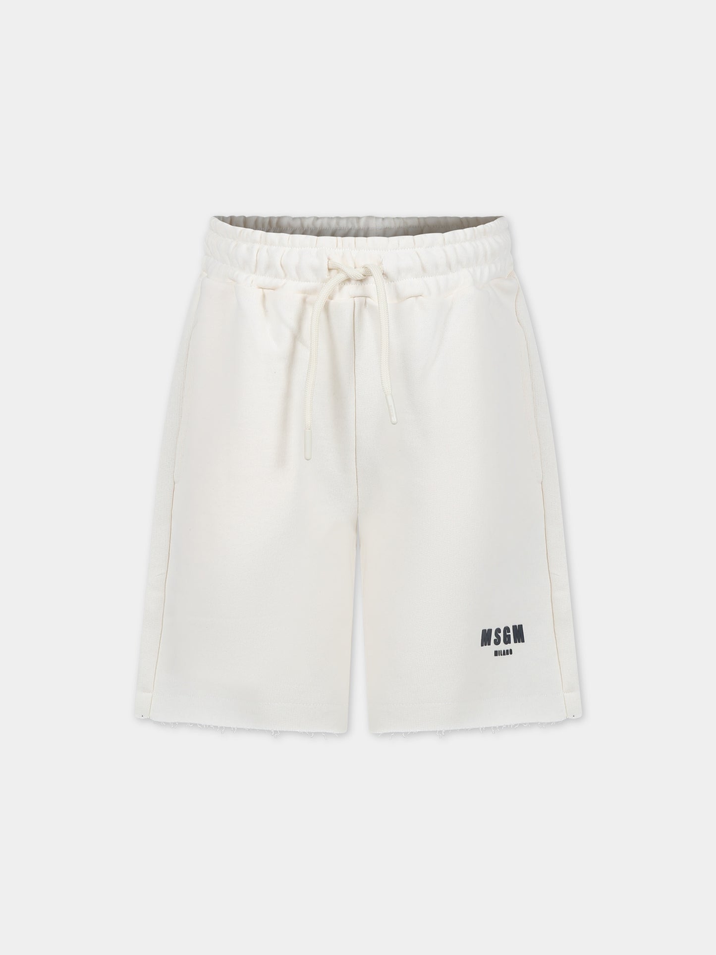 Shorts avorio per bambino con logo,Msgm Kids,S4MSJBBE268 013