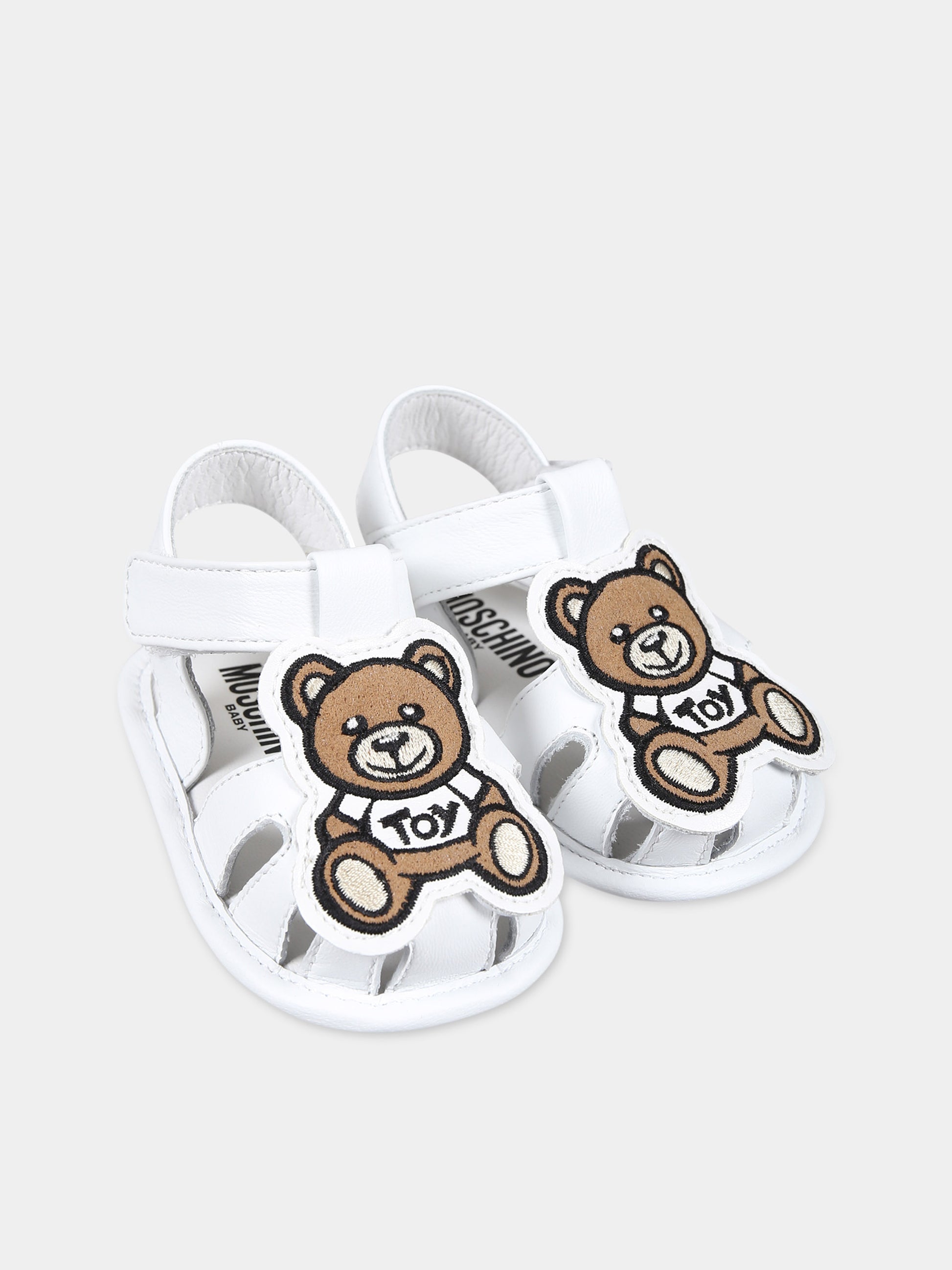 Ragnetti bianchi per neonati con Teddy Bear,Moschino Kids,77254 3