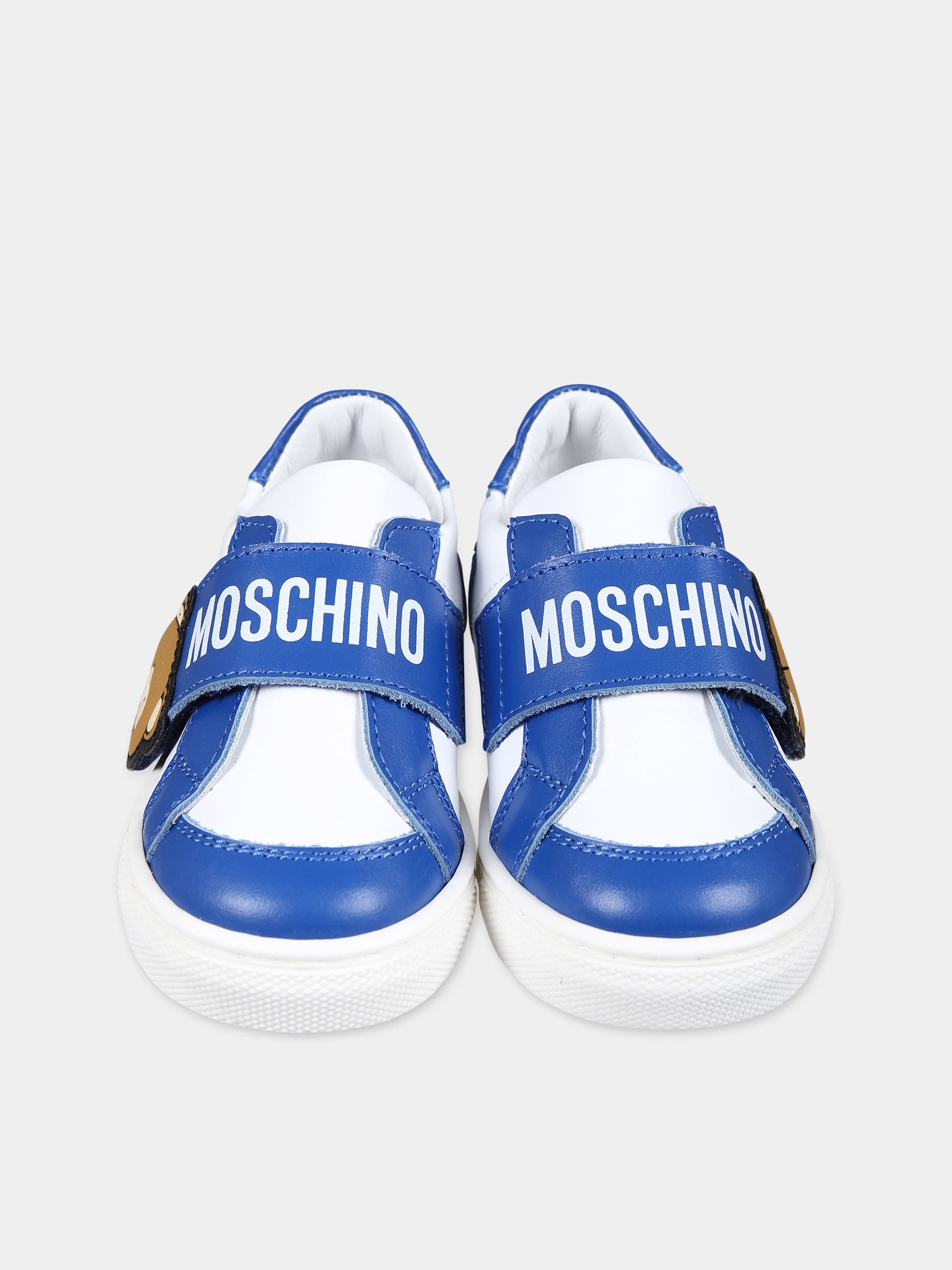 Sneakers azzurre per bambino con Teddy Bear,Moschino Kids,77341 3