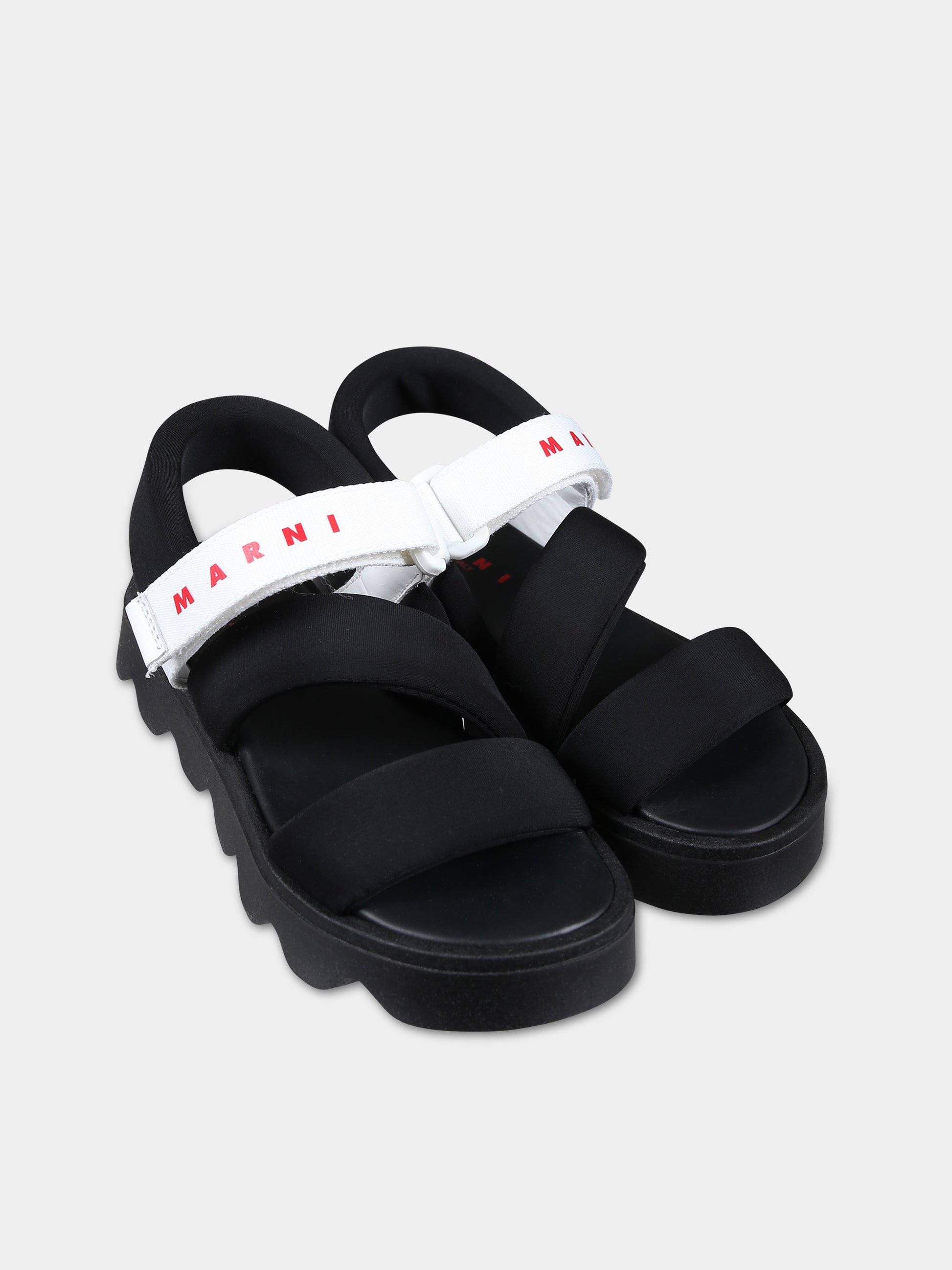 Sandali neri per bambina con logo,Marni Kids,76702 2