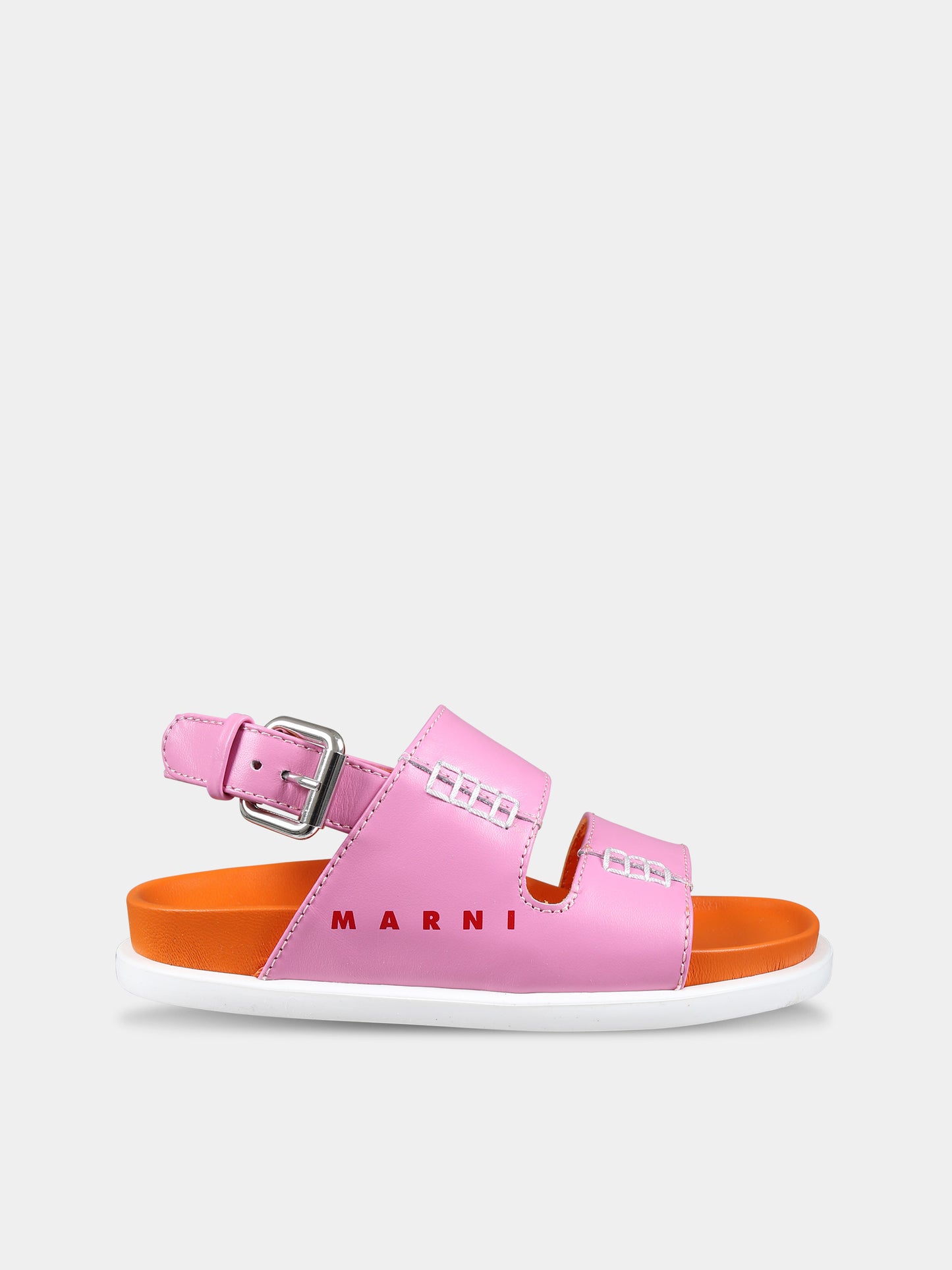 Sandali rosa per bambina con logo,Marni Kids,76715 1