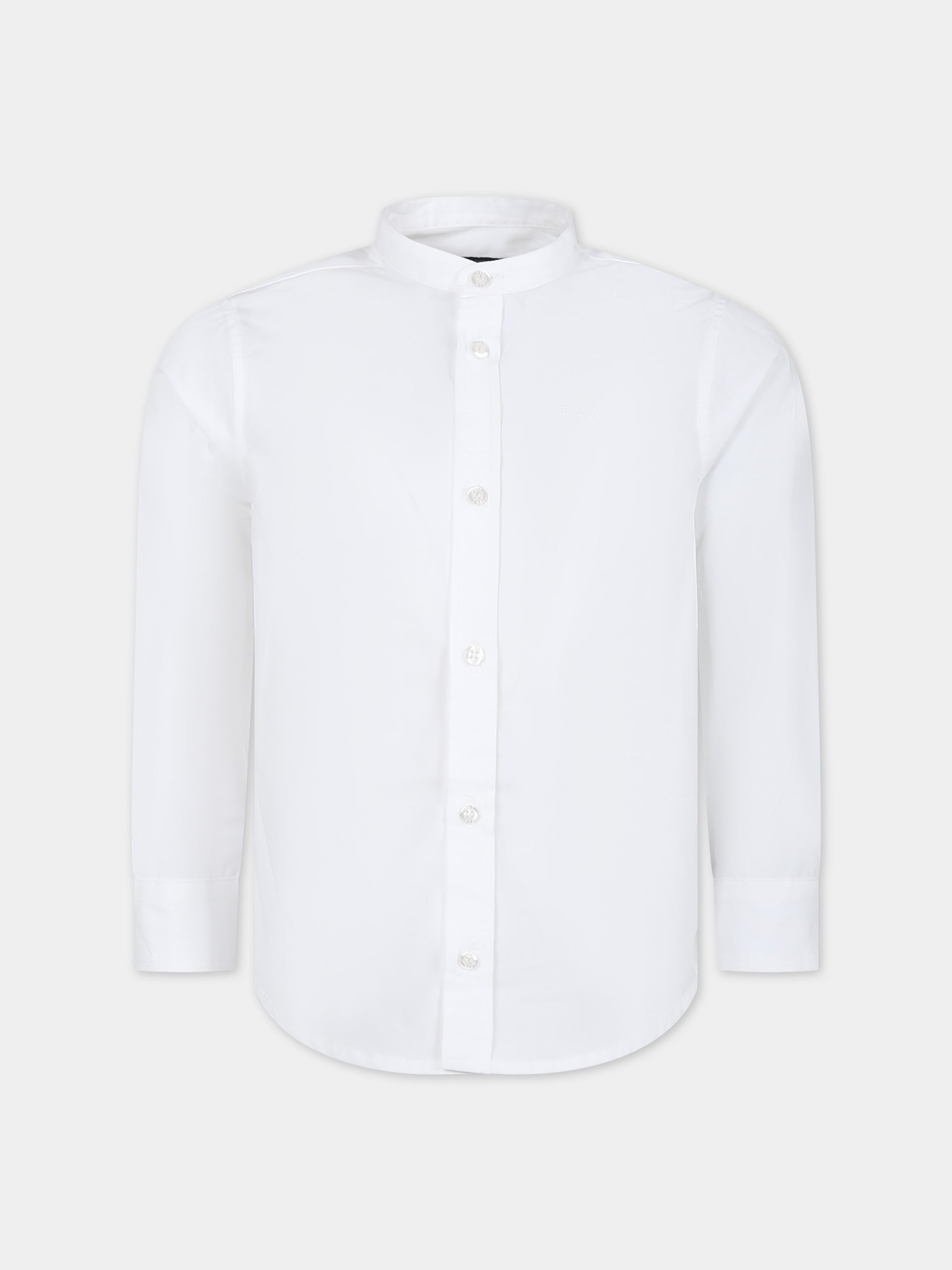 Camicia bianca per bambino con logo,Fay Kids,FU5P00 P0013 100