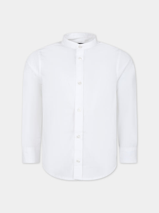 Camicia bianca per bambino con logo,Fay Kids,FU5P00 P0013 100