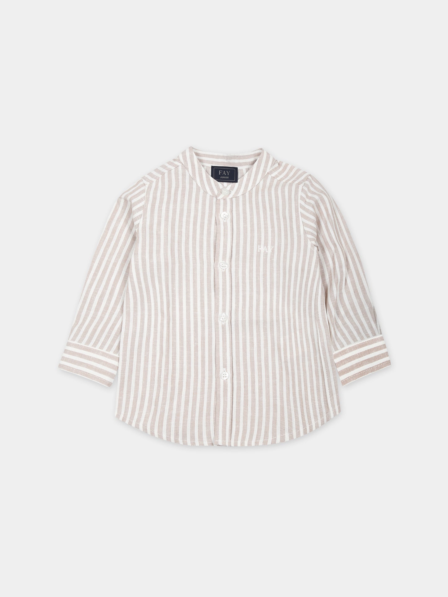 Camicia beige per neonato con logo,Fay Kids,FU5500 I0211 114AV