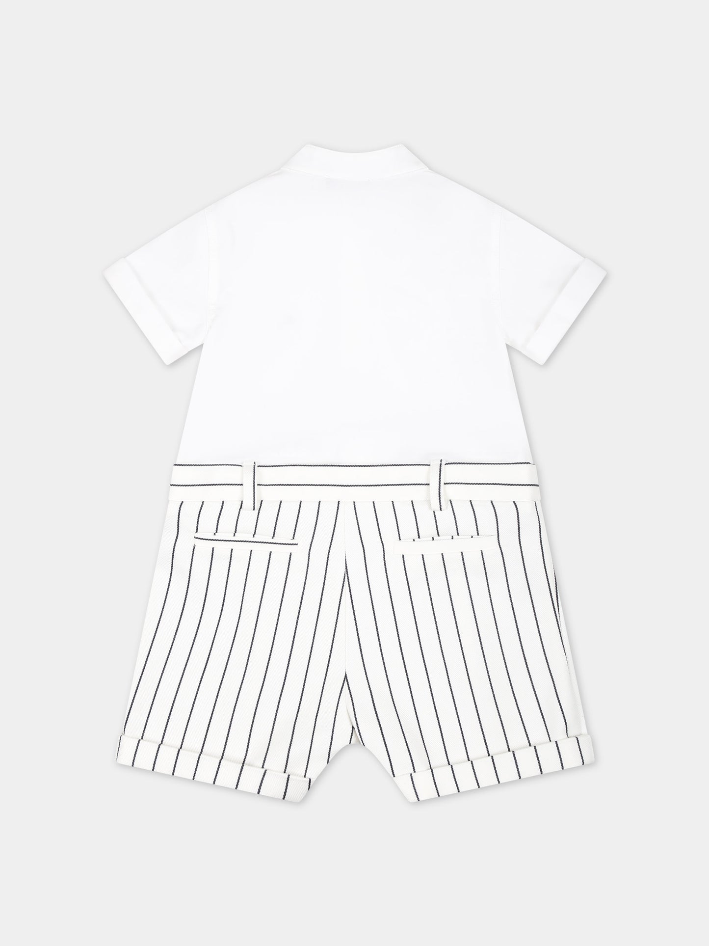 Pagliaccetto bianco per neonato con logo,Fay Kids,FUA501 P0013 100BL