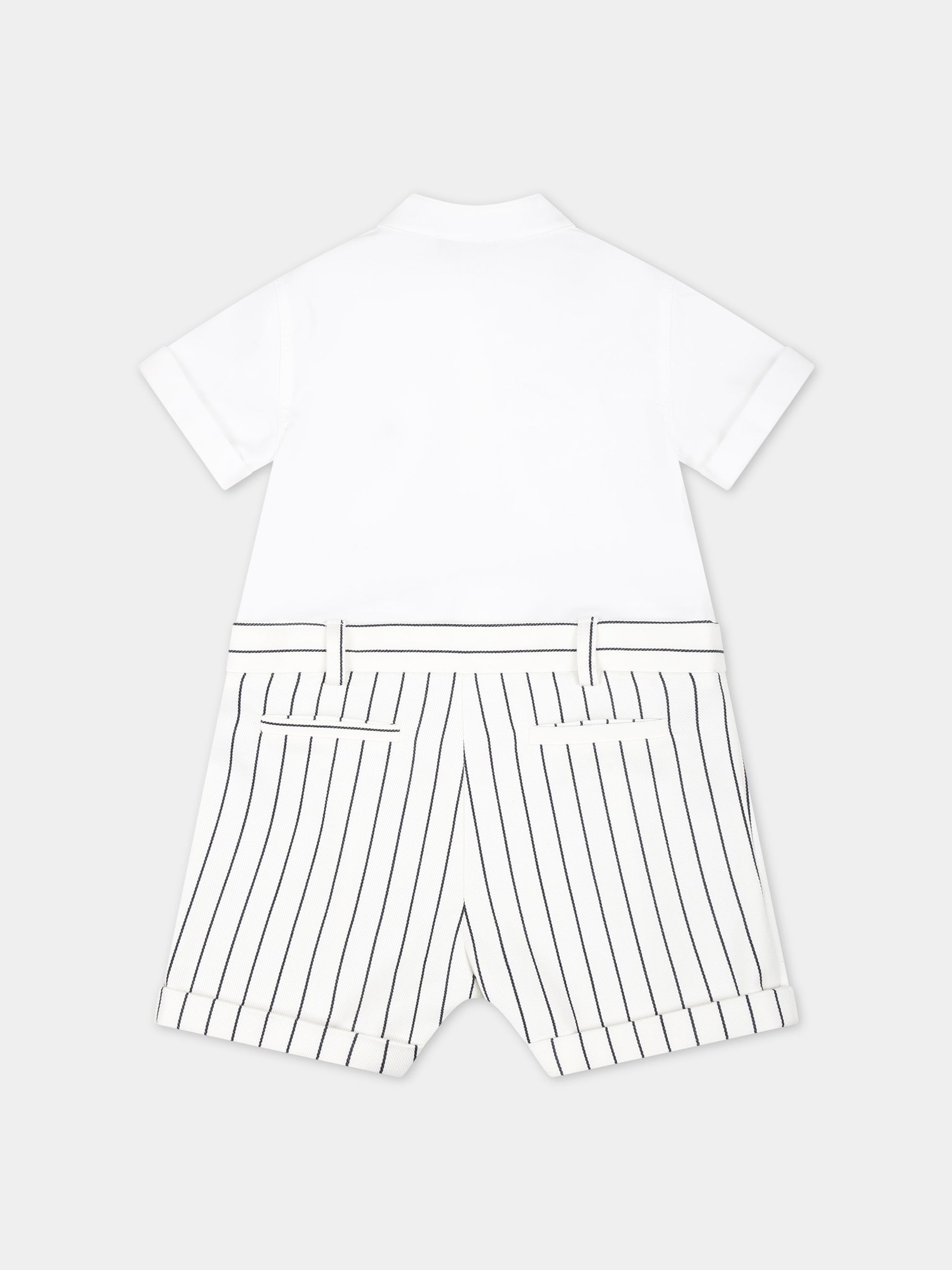 Pagliaccetto bianco per neonato con logo,Fay Kids,FUA501 P0013 100BL