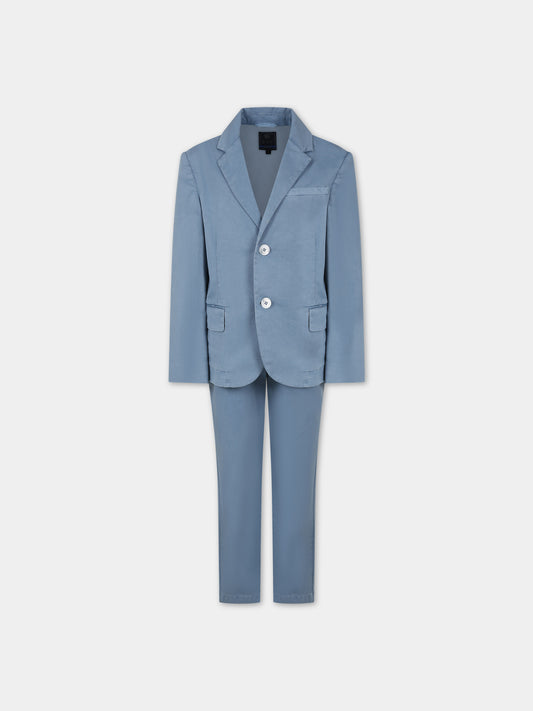 Completo celeste per bambino con logo,Fay Kids,FU3P00 G0141 626