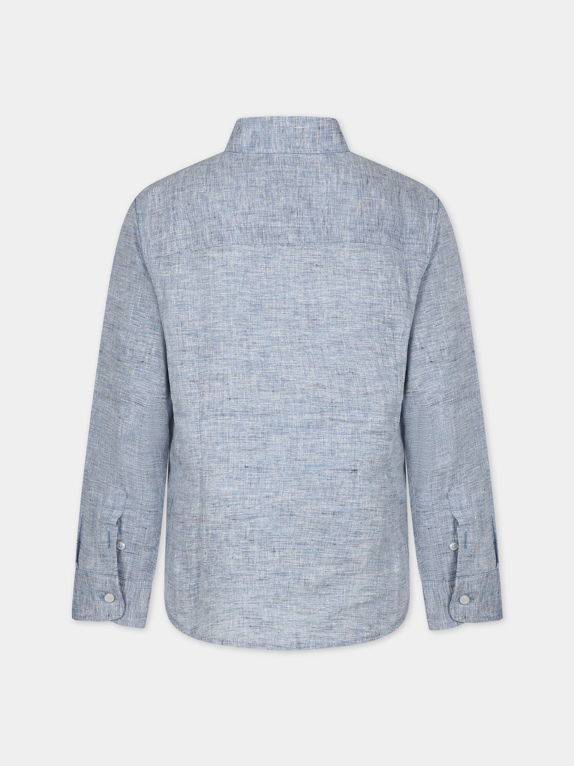 Camicia celeste per bambino con logo,Fay Kids,FU5P40 I0208 653