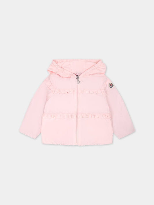 Giacca a vento Hiti rosa per neonata con logo,Moncler Kids,951 1A00043 5968E 50N