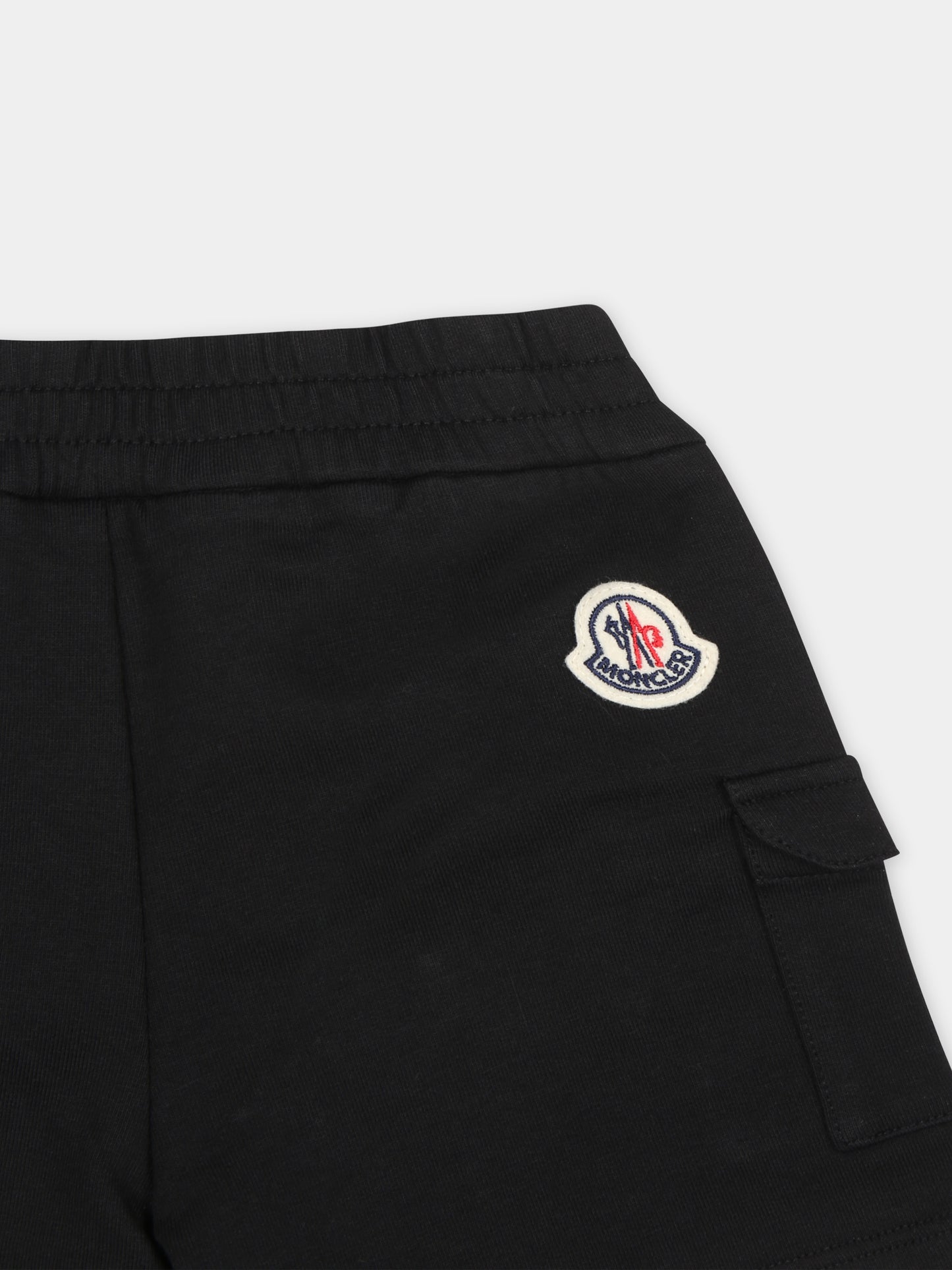 Shorts sportivo nero per neonato,Moncler Kids,951 8H00006 809AC 999