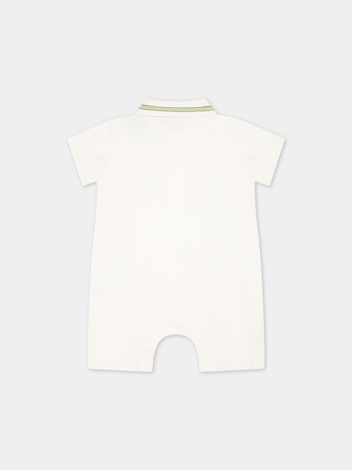 Pagliaccetto bianco per neonati con logo,Moncler Kids,951 8L00011 8496F F80