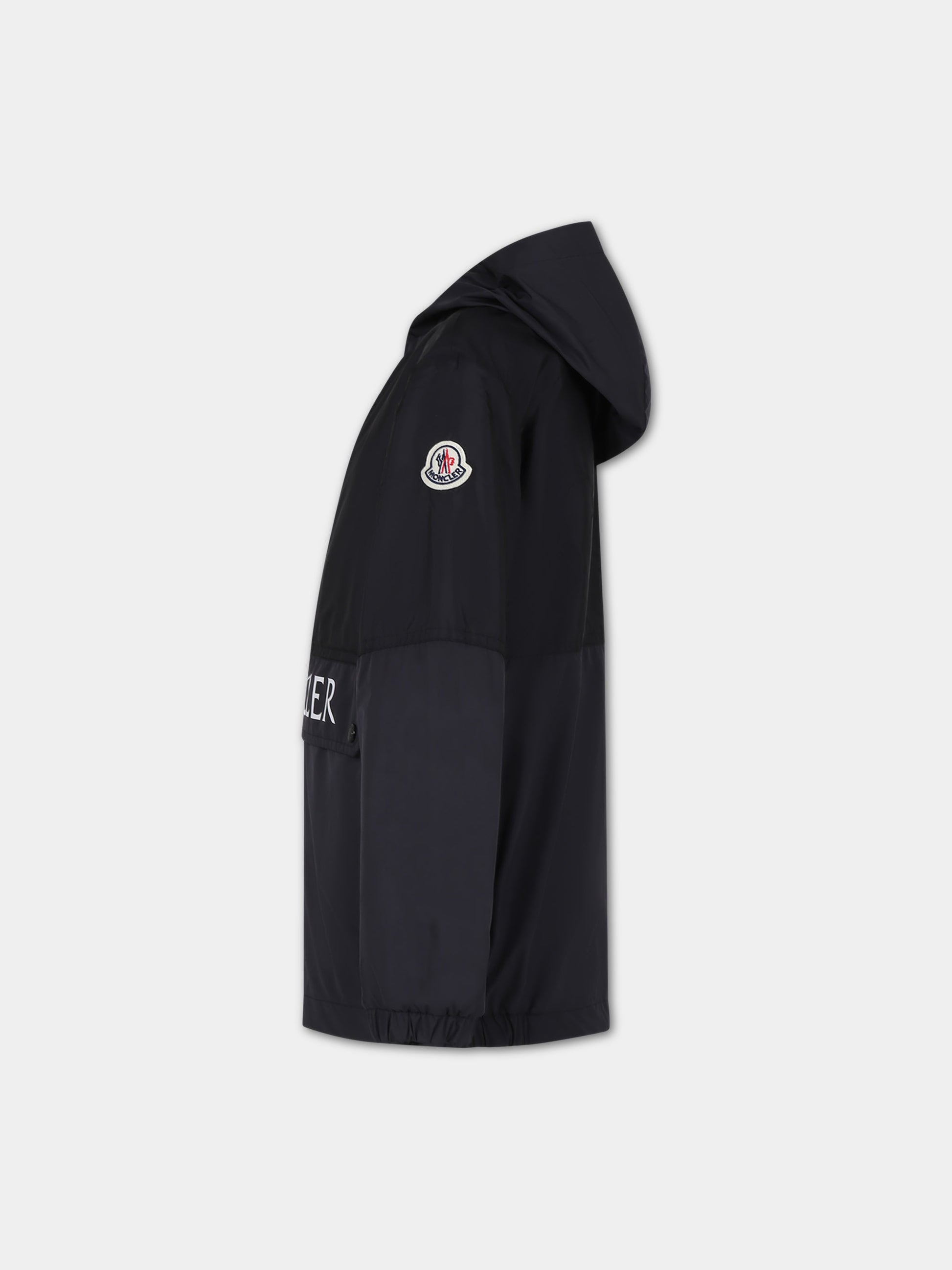 Giacca a vento Joly nera per bambino con logo,Moncler Kids,954 1A00064 5968E 999