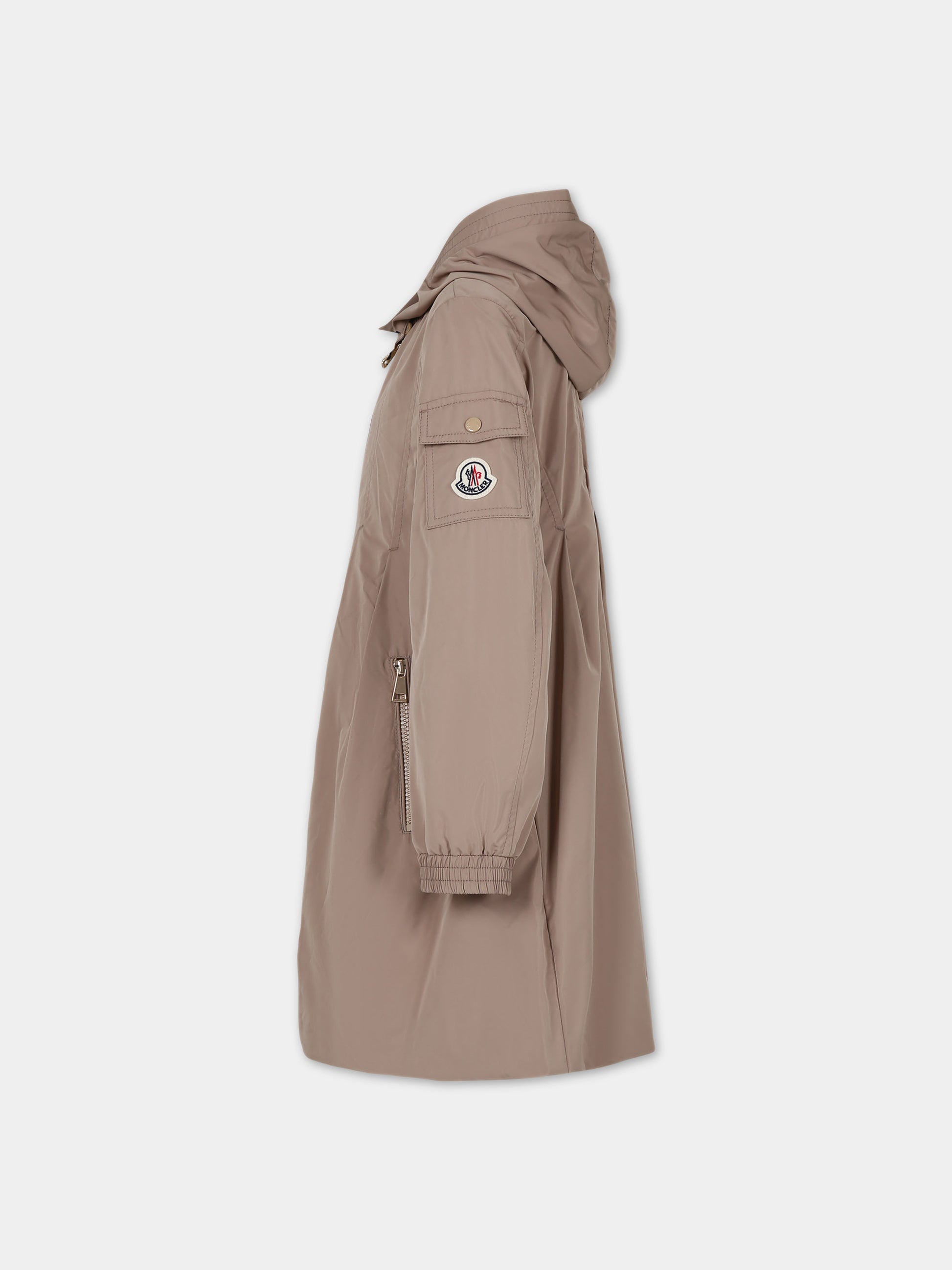 Giacca a vento Arild beige per bambina con logo,Moncler Kids,954 1C00011 5979X 202