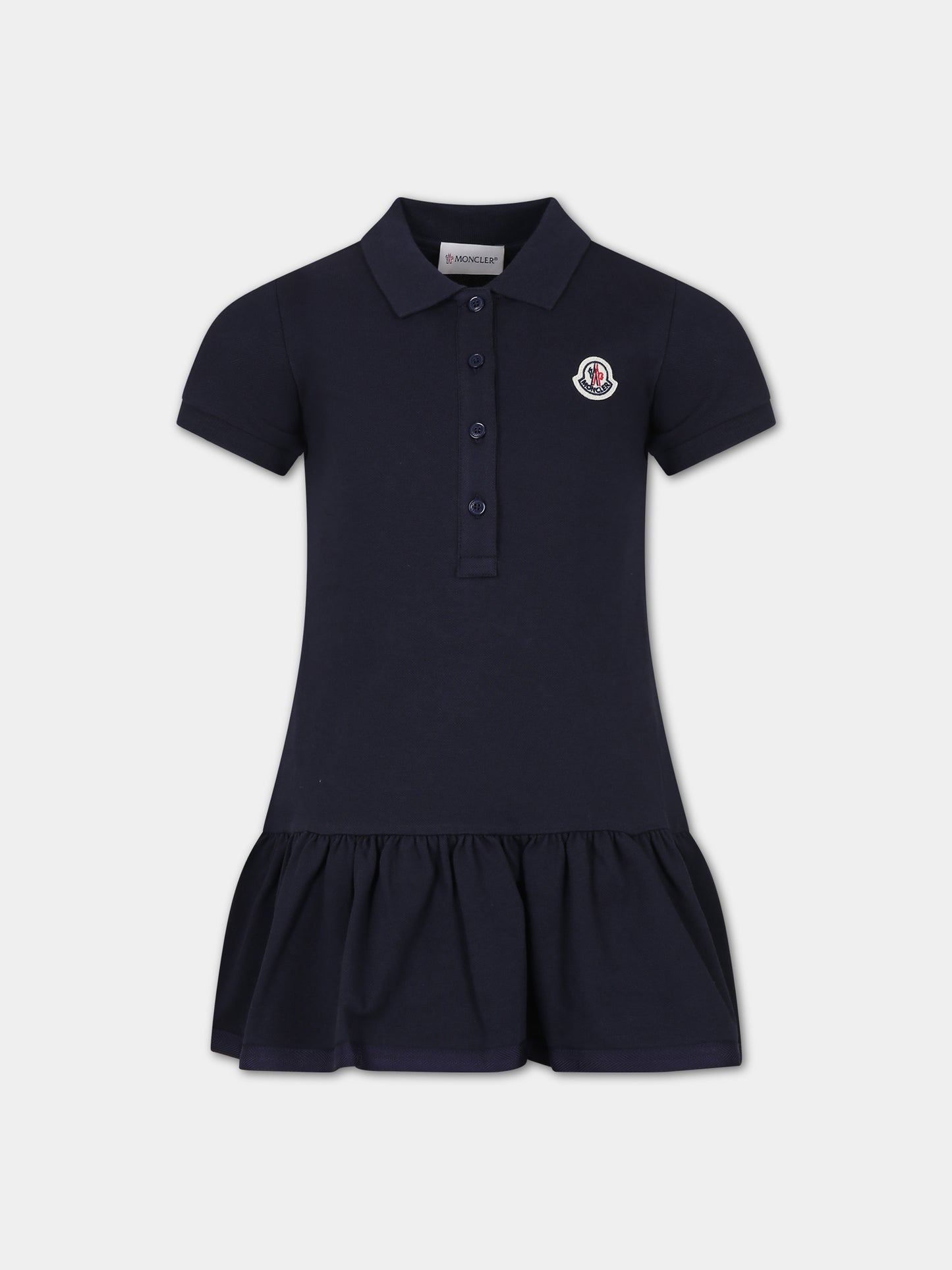 Vestito casual blu per bambina,Moncler Kids,954 8I00011 8496F 773