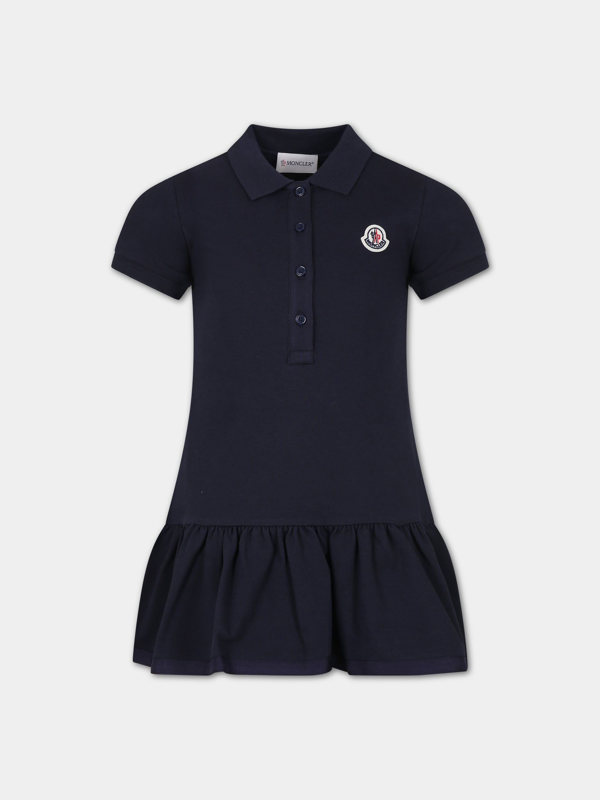 Vestito casual blu per bambina,Moncler Kids,954 8I00011 8496F 773