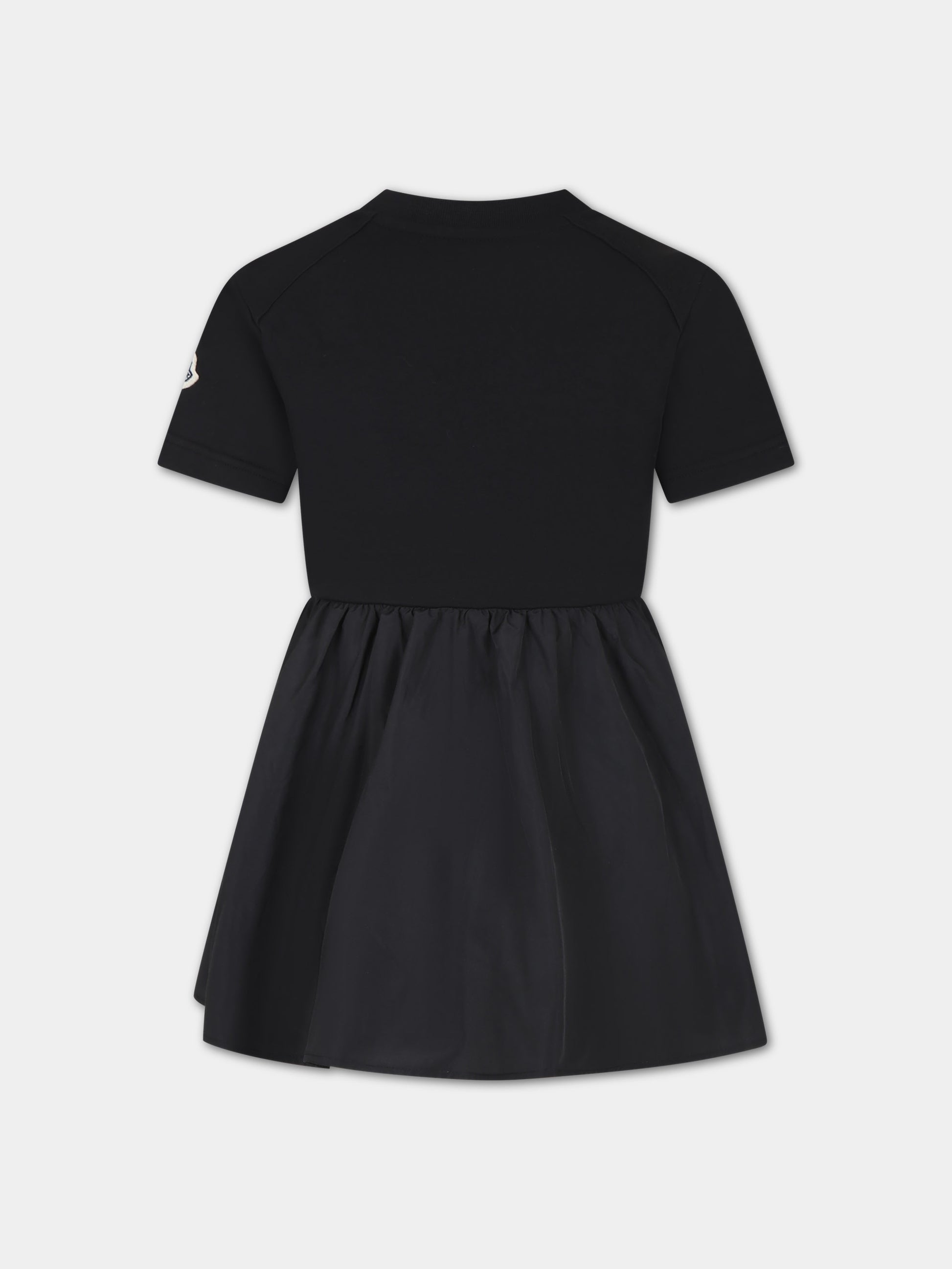 Vestito nero per bambina con logo,Moncler Kids,954 8I00012 809AG 999