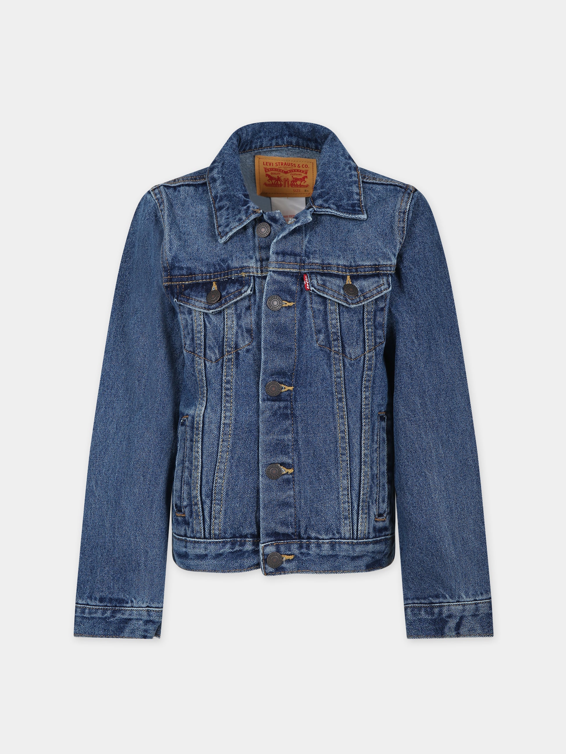 Giubbotto di jeans per bambino con logo,Levi's Kids,24SMLK8E2058 M8X