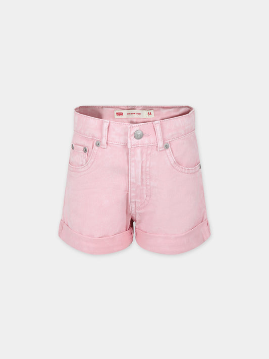 Shorts rosa per bambina con logo,Levi's Kids,24SMLK3EK167 AGX