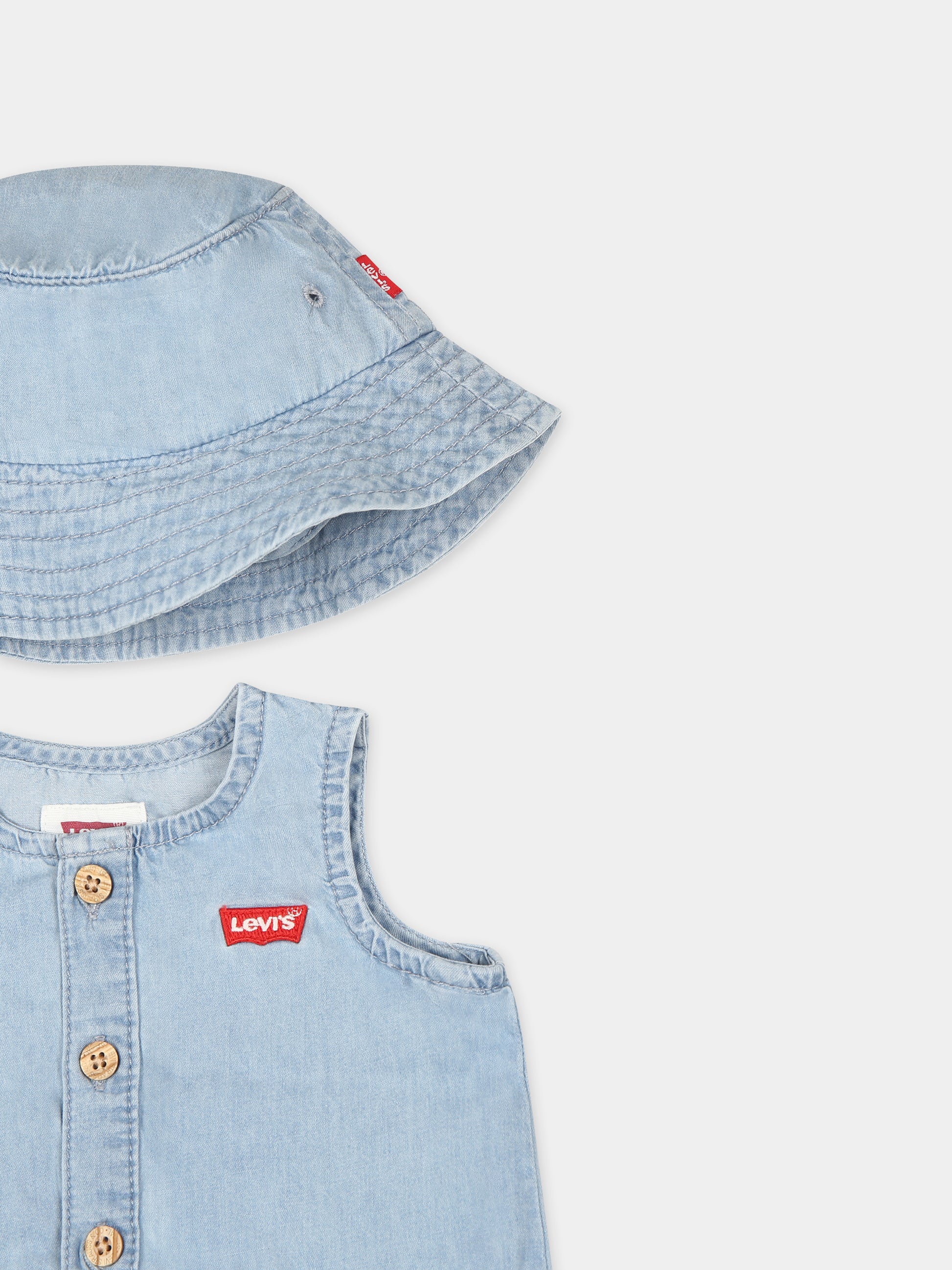 Pagliaccetto blu per neonati con logo,Levi's Kids,24SMLK6EK229 L3V