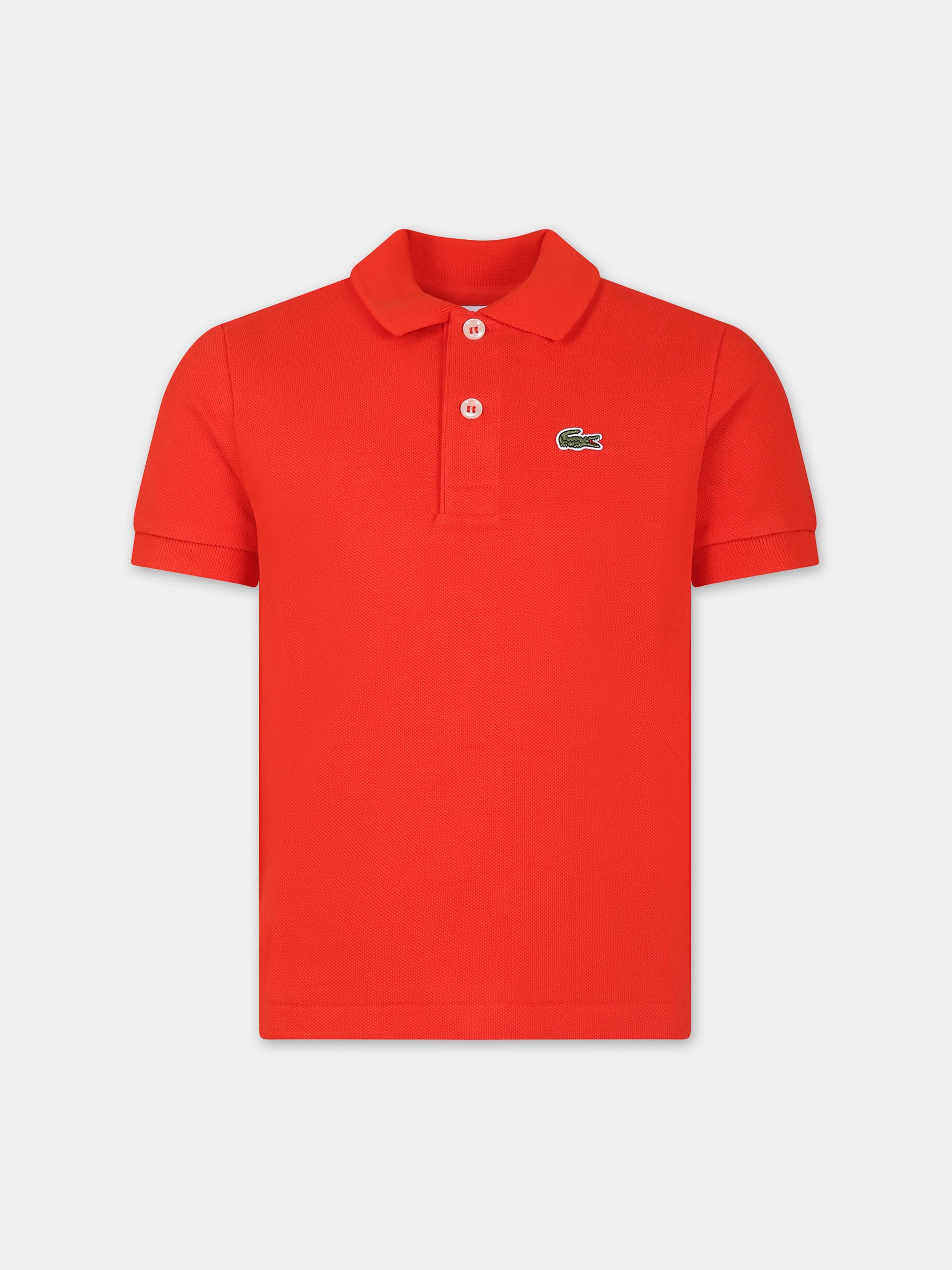 Polo rossa per bambino con coccodrillo,Lacoste,PJ2909 F8M