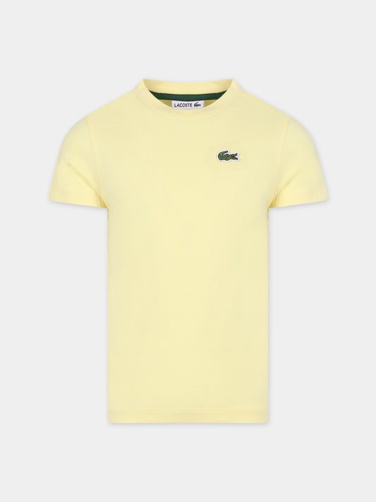 T-shirt gialla per bambino con coccodrillo,Lacoste,TJ1122 107