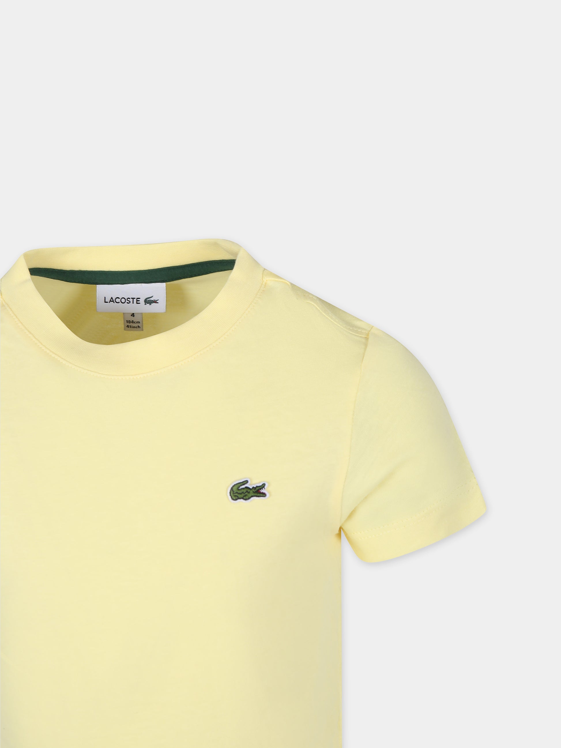 T-shirt gialla per bambino con coccodrillo,Lacoste,TJ1122 107