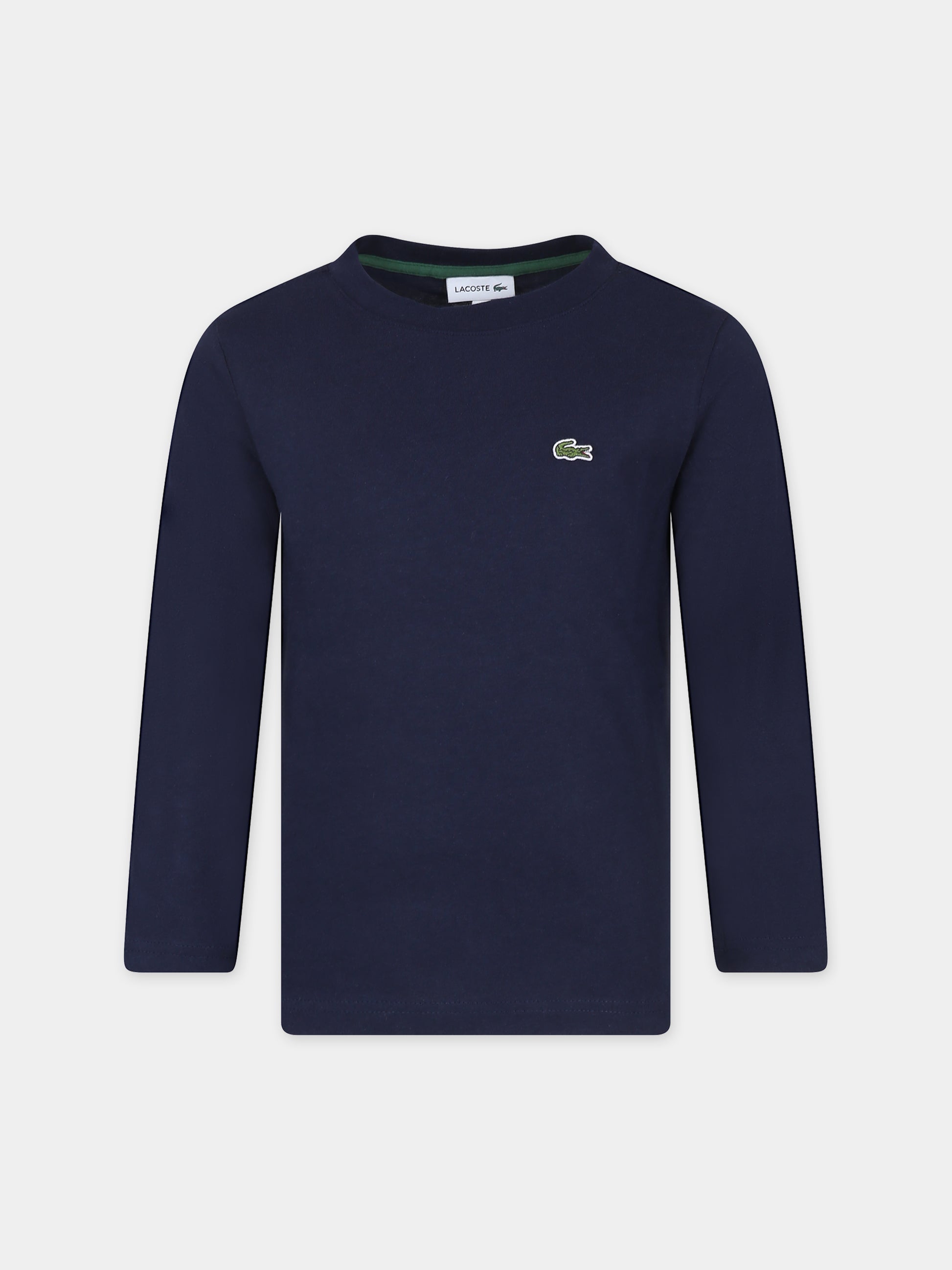 T-shirt blu per bambino con coccodrillo,Lacoste,TJ1123 166